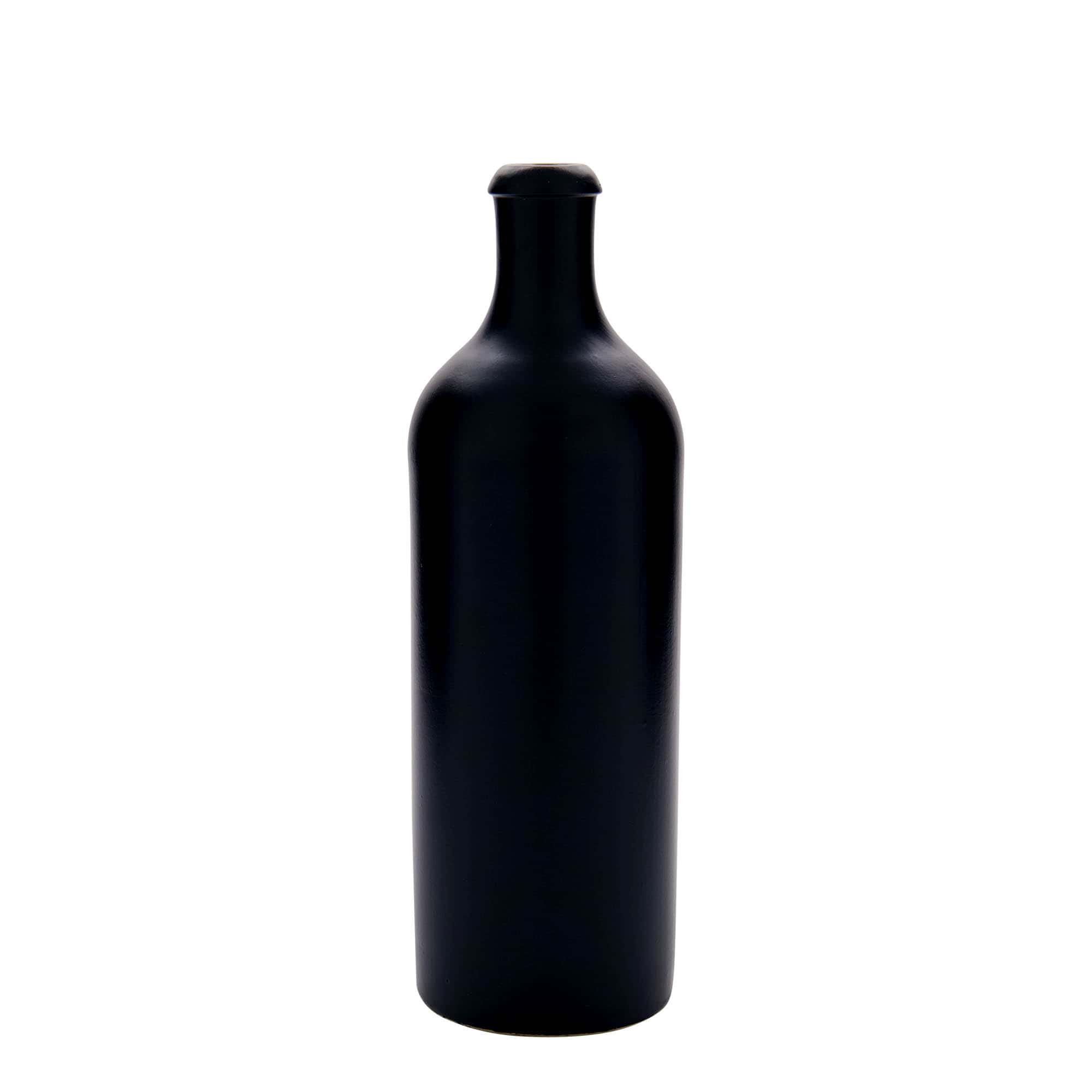 750 ml Jarro de barro, grés, preto, boca: Cortiça 750 ml Jarro de barro, grés, preto, boca: Cortiça