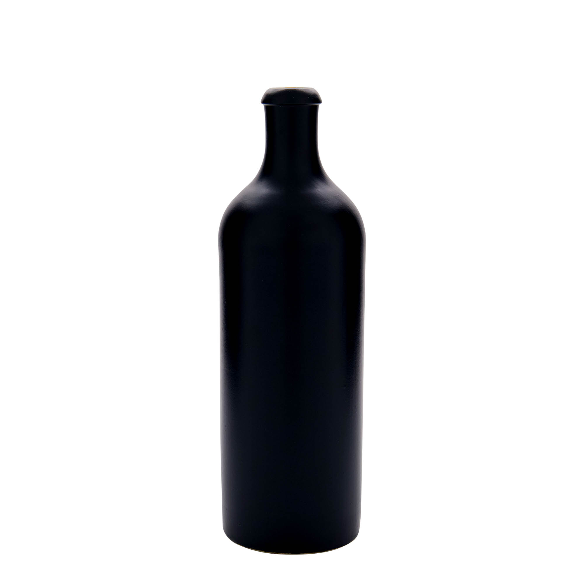 750 ml Jarro de barro, grés, preto, Boca: Cortiça