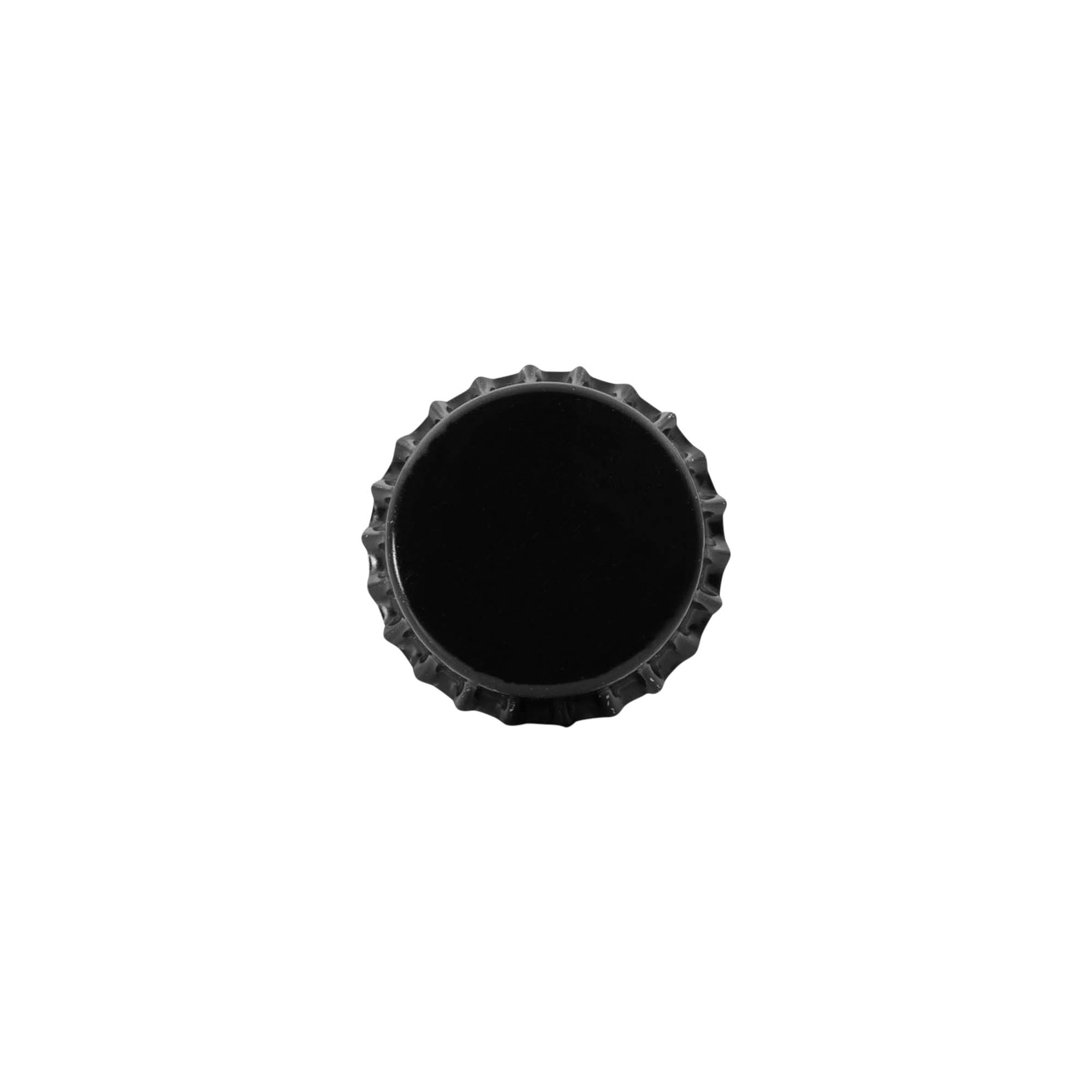 Tampas de garrafa 29 mm, metal, preto