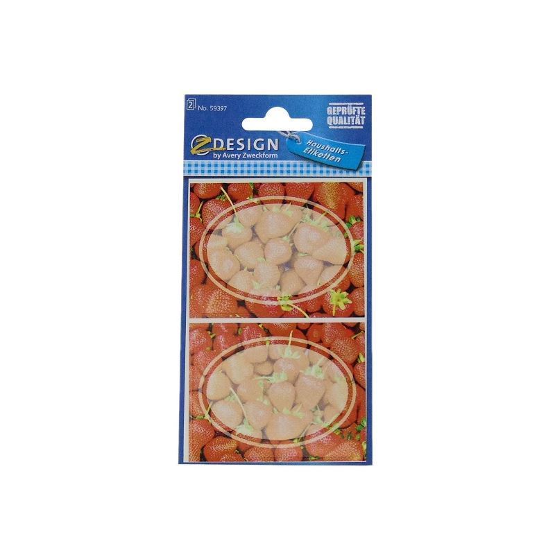 Zweckform Etiquetas 'Morangos', ovais, papel, multicolor Zweckform Etiquetas 'Morangos', ovais, papel, multicolor