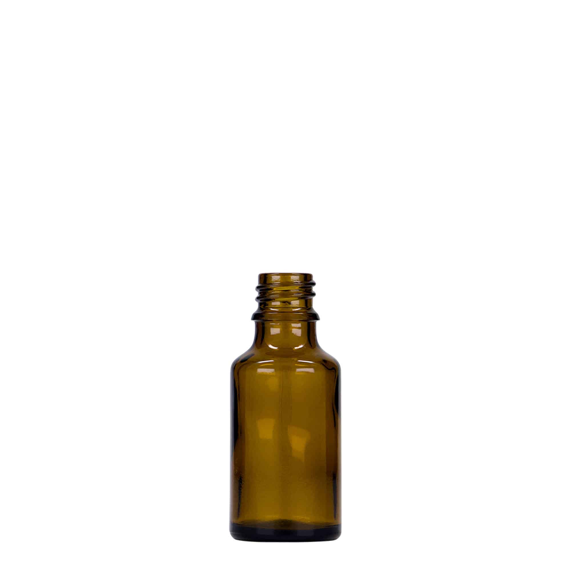 Frasco médico de 25 ml, vidro, castanho, boca: DIN 18