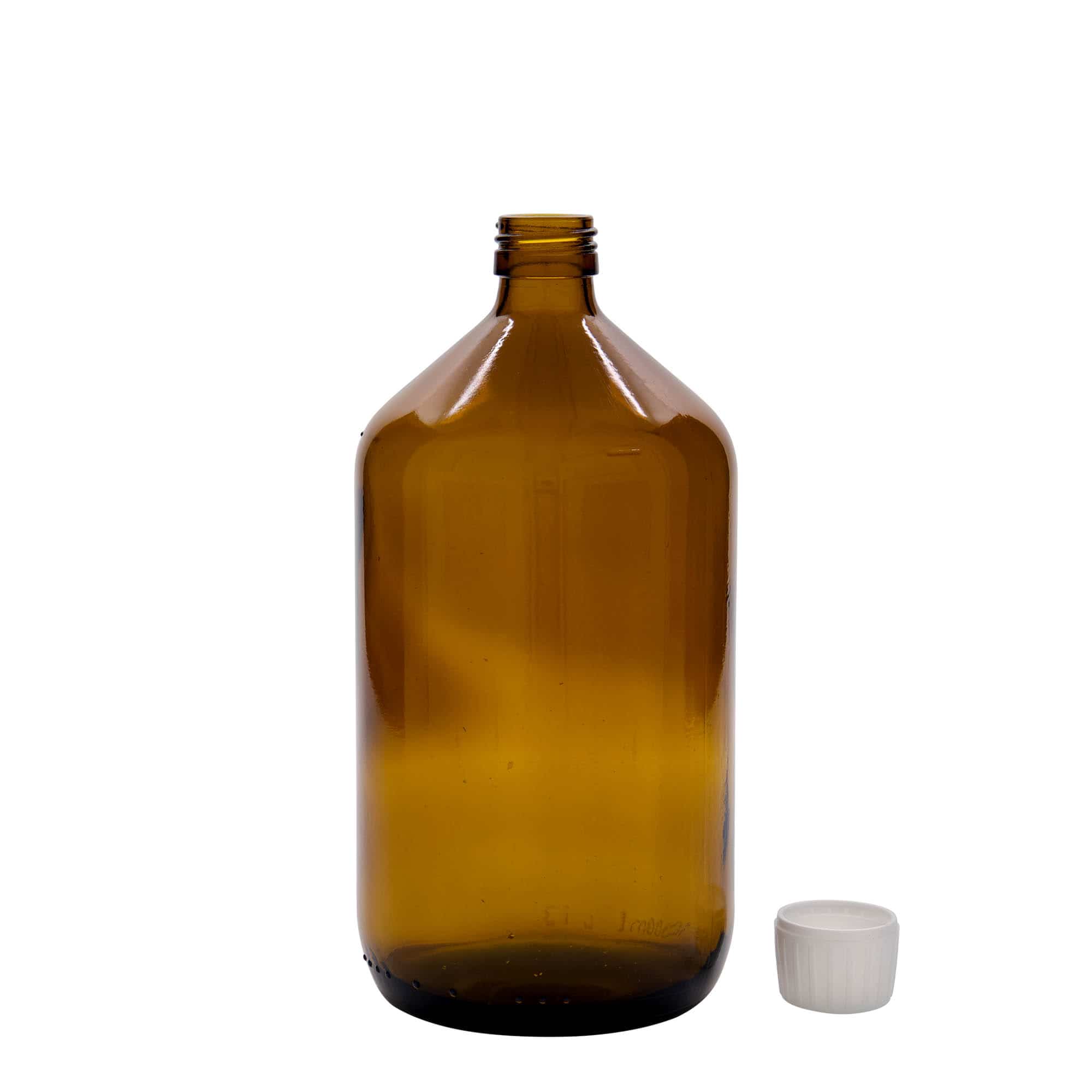 1000 ml Frasco de medicamentos, castanho, vidro, boca: PP 28
