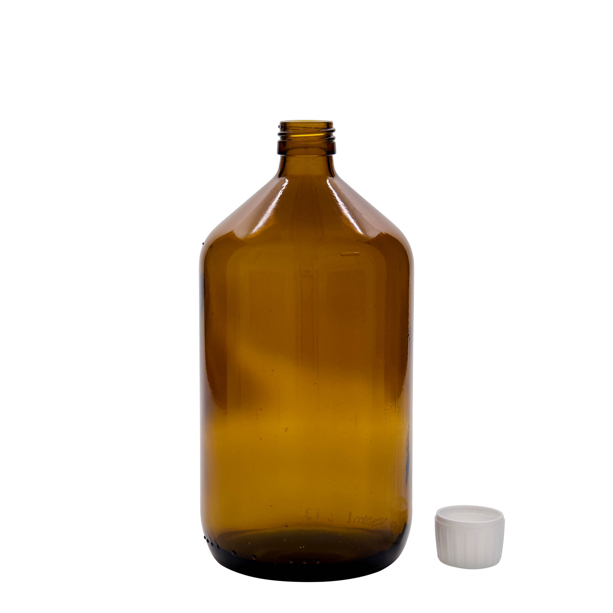 1.000 ml frasco médico, castanho, vidro, bocal: PP 28