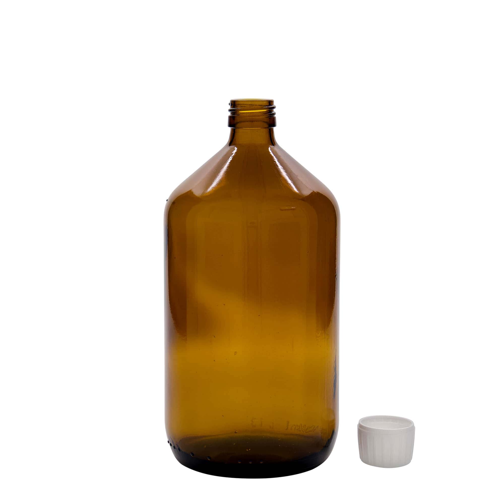 1.000 ml frasco médico, castanho, vidro, bocal: PP 28