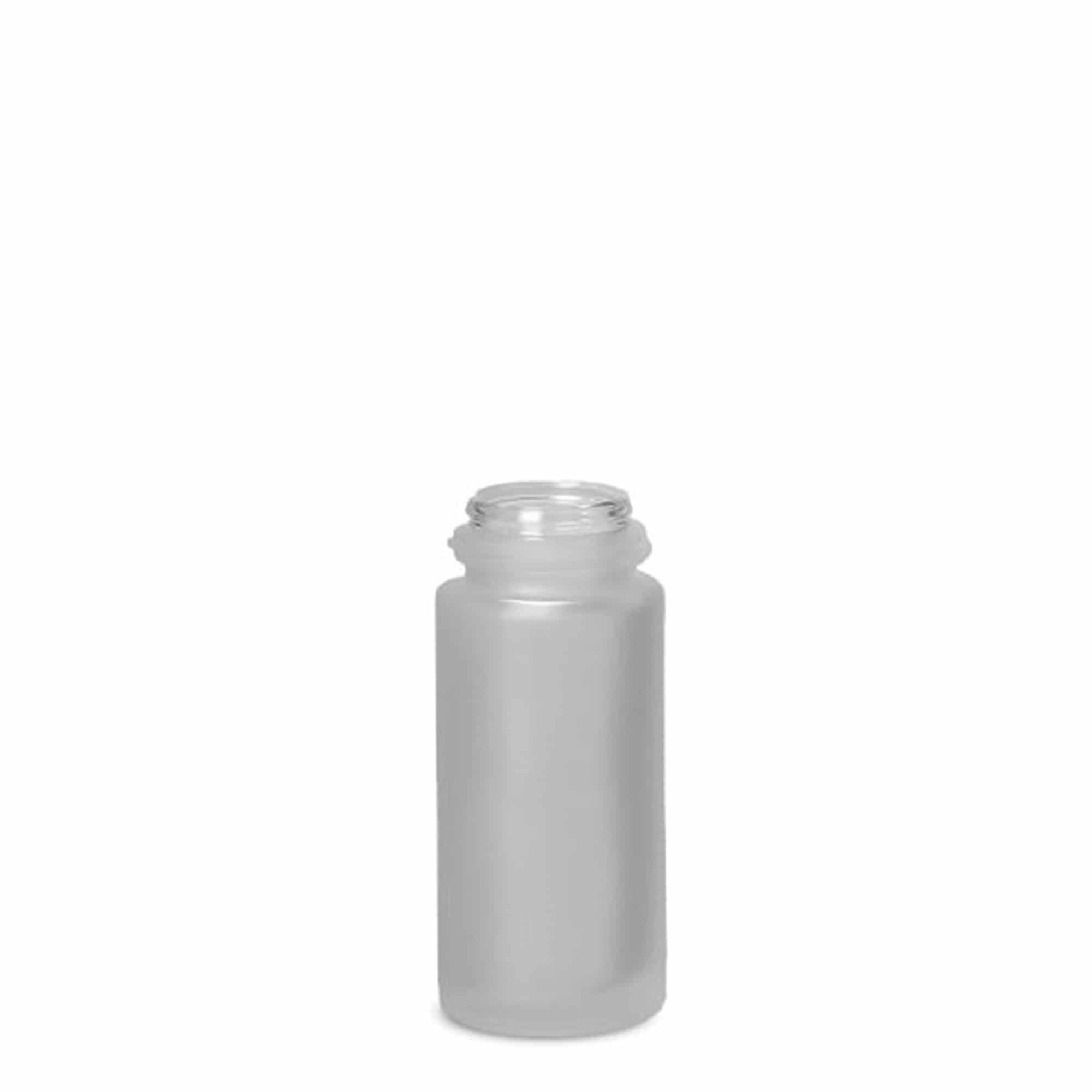 Frasco roll-on de 50 ml, vidro, esbranquiçado, boca: tampa de rosca