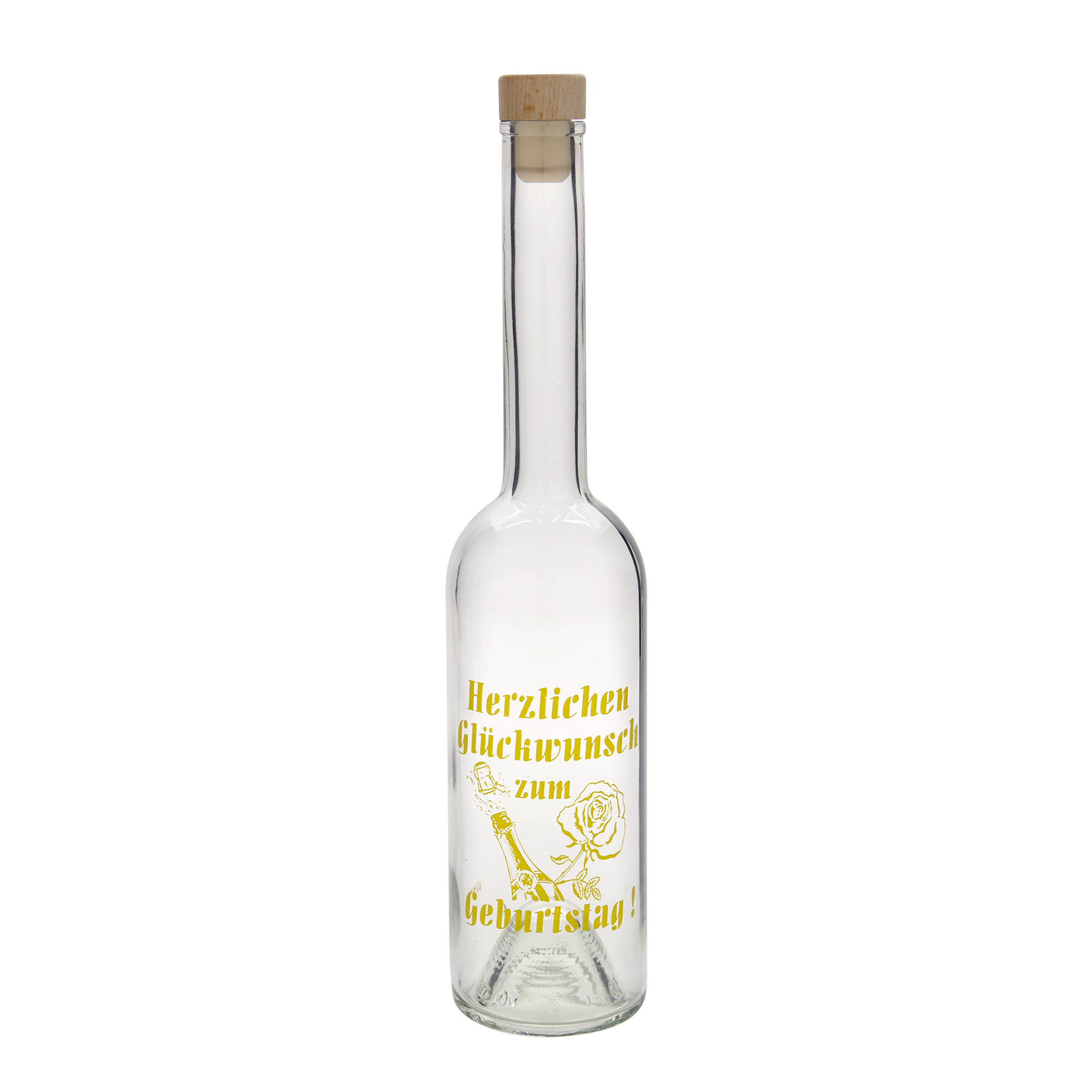 Garrafa de vidro de 500 ml 'Opera', motivo: Maçã, bocal: cortiça