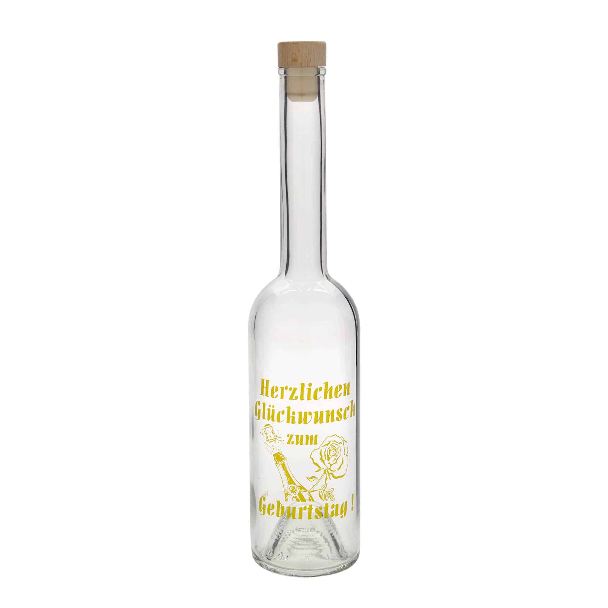 Garrafa de vidro de 500 ml 'Opera', motivo: Maçã, bocal: cortiça