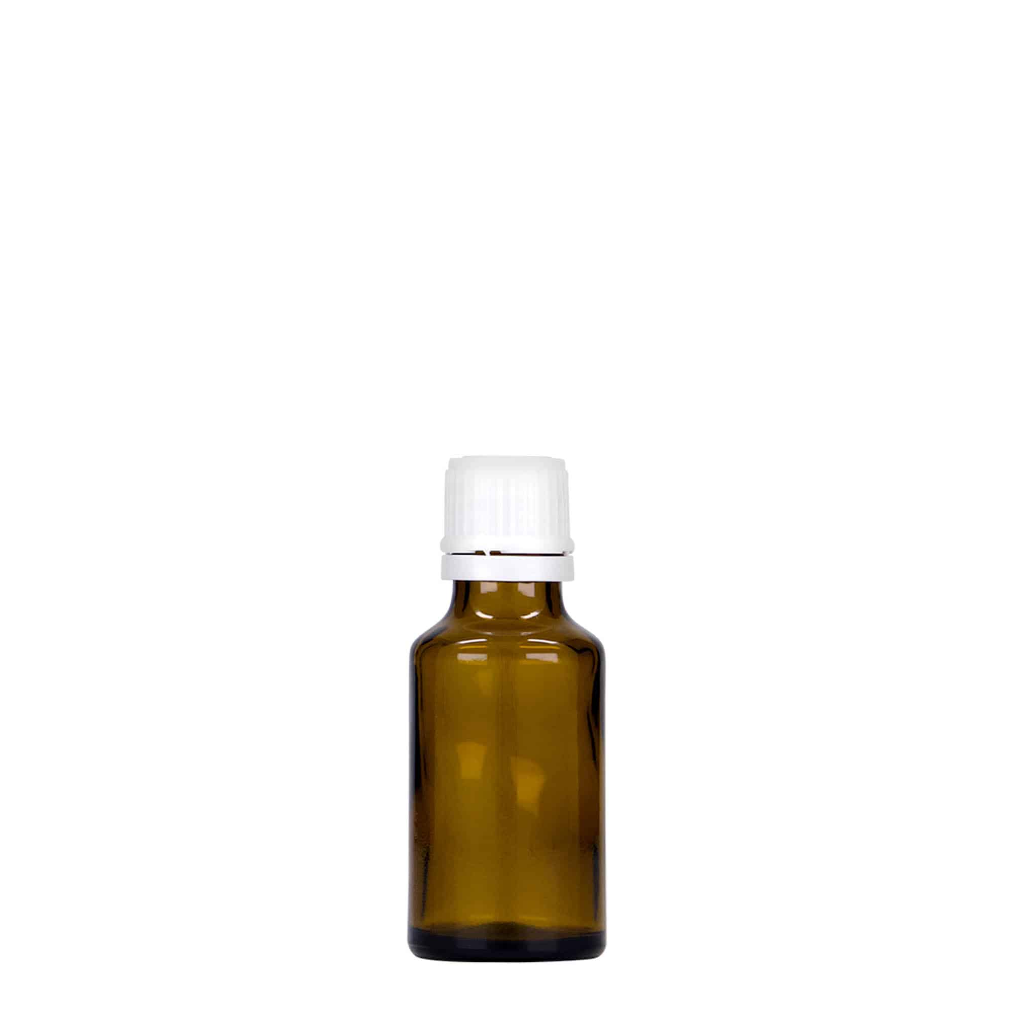 Frasco médico de 25 ml, vidro, castanho, boca: DIN 18