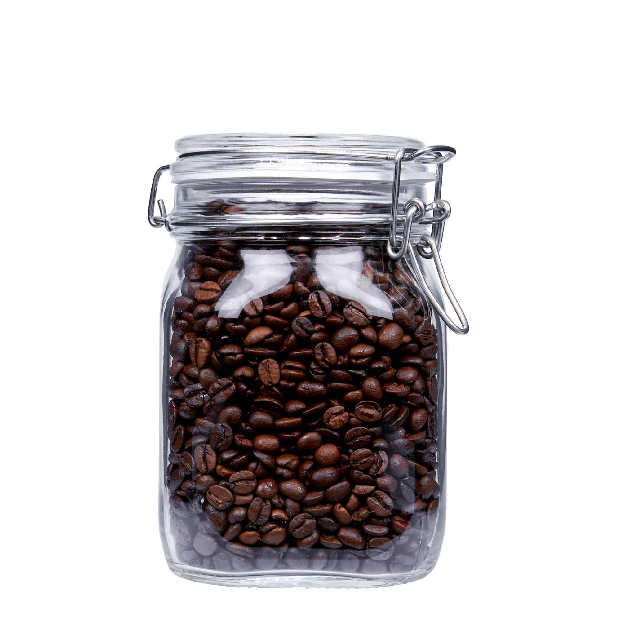 1.000 ml frasco com fecho de arame 'Fido', quadrado, abertura: fecho de arame