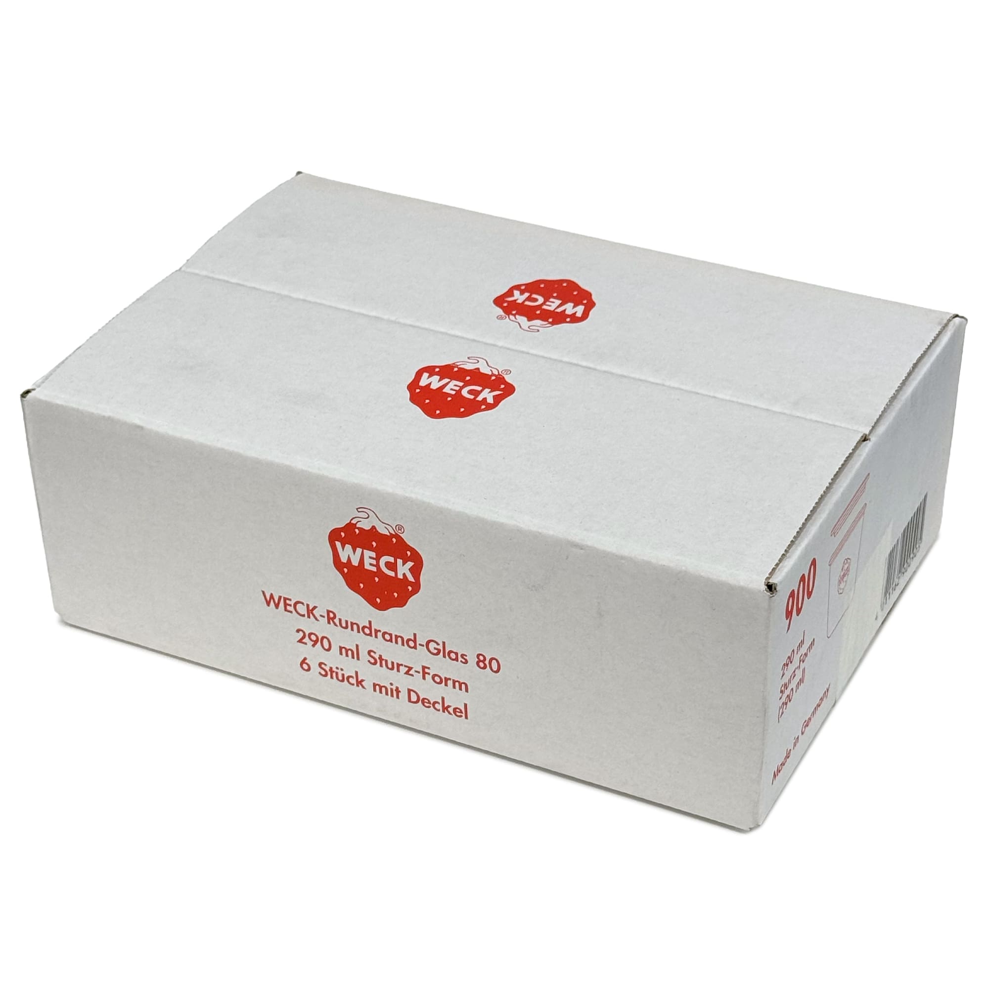 6x 290 ml frasco WECK alto com tampa de vidro RR 80