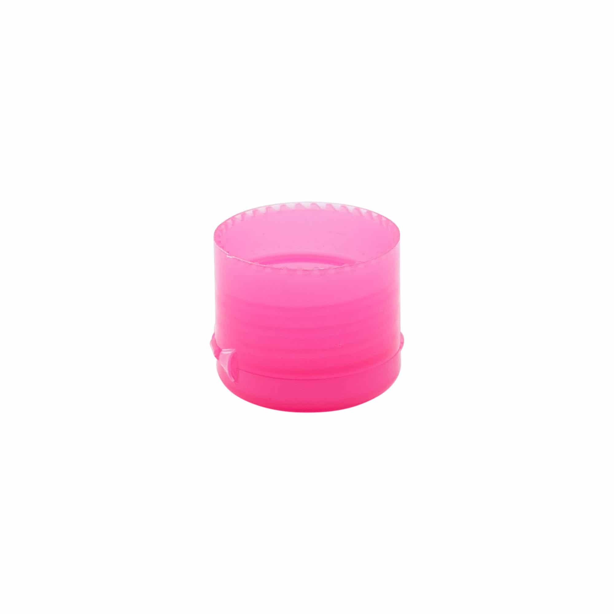 Tampa de rosca com dobradiça, plástico PP, pink, para boca: 24/410