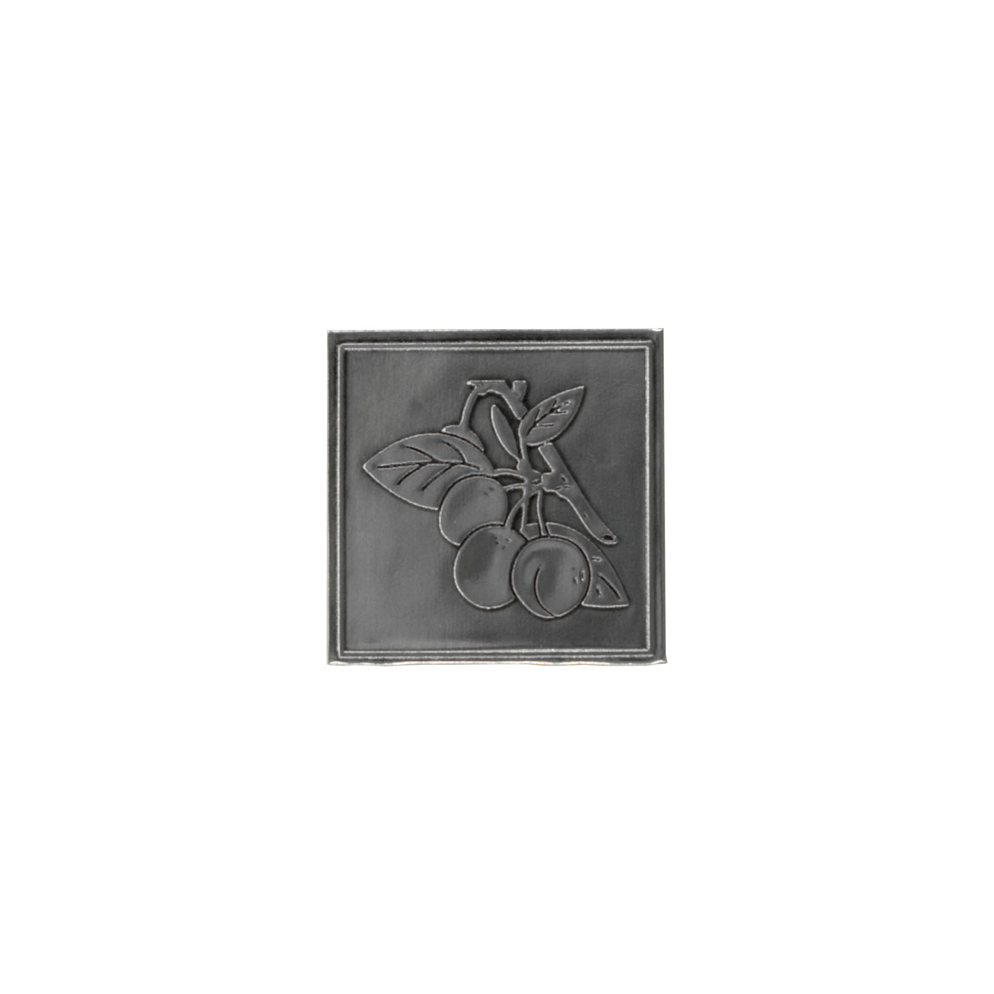 Etiqueta de estanho 'Mirabelle', quadrada, metal, prata