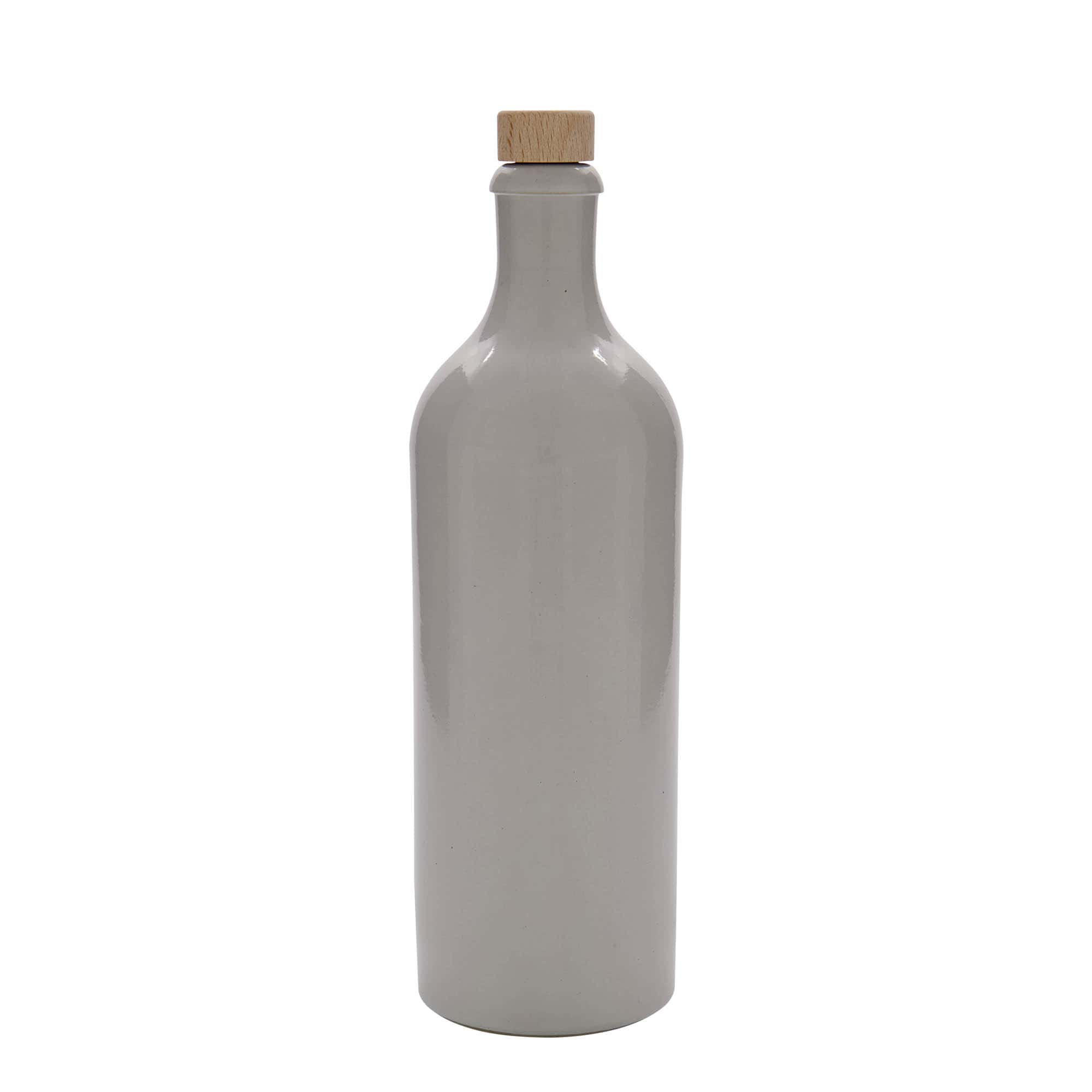 750 ml Jarra de barro, faiança, branca, boca: cortiça