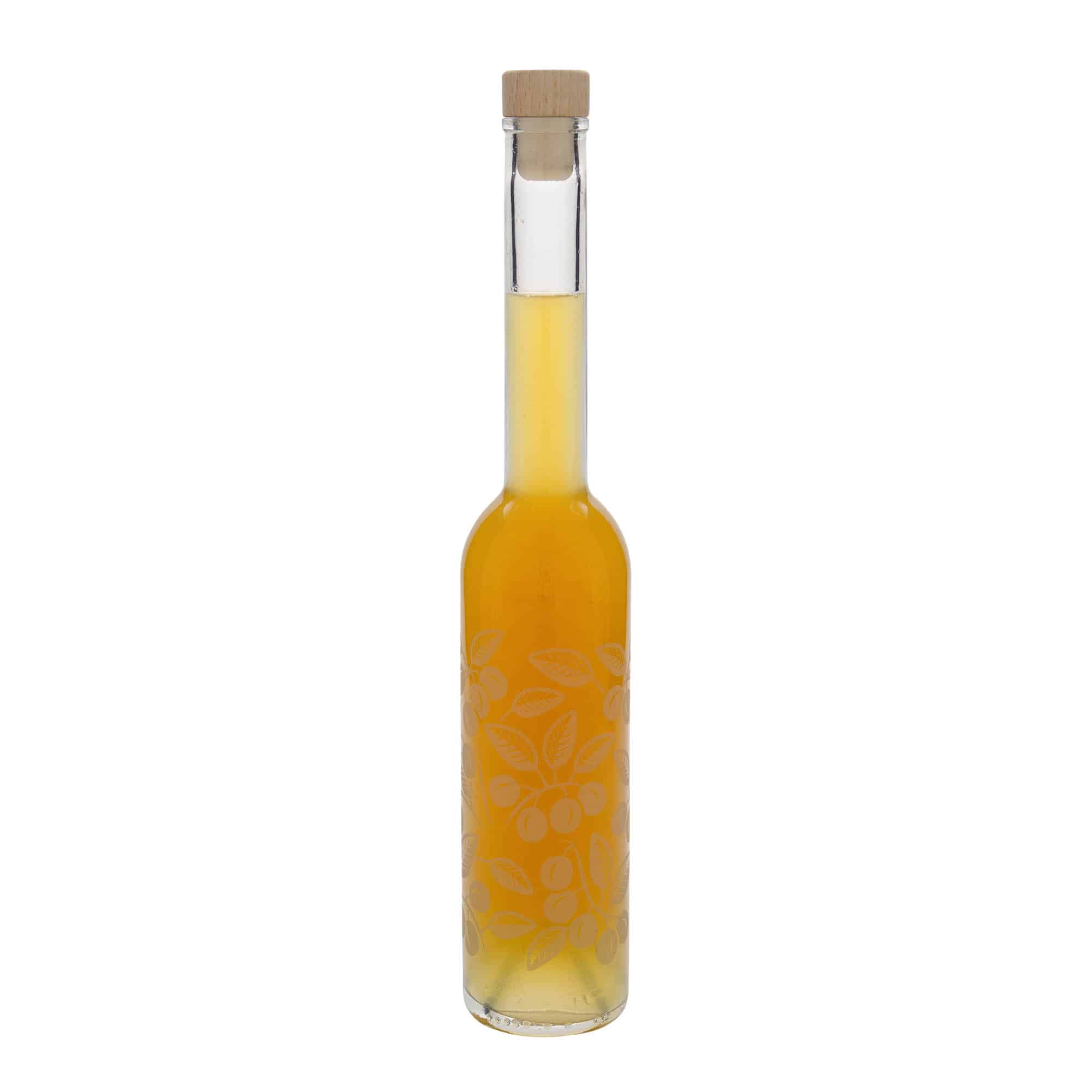 Garrafa de vidro de 350 ml 'Ópera', motivo: Mirabelas, boca: cortiça