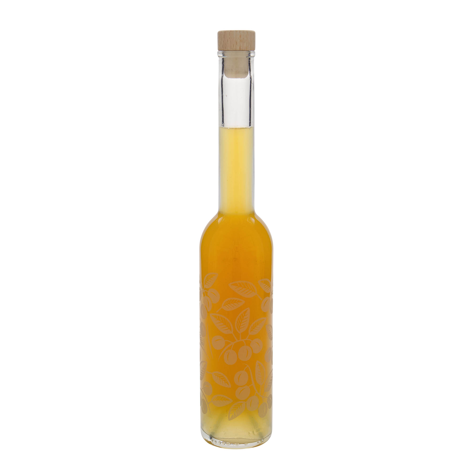 Garrafa de vidro de 350 ml 'Ópera', motivo: Mirabelas, boca: cortiça Garrafa de vidro de 350 ml 'Ópera', motivo: Mirabelas, boca: cortiça