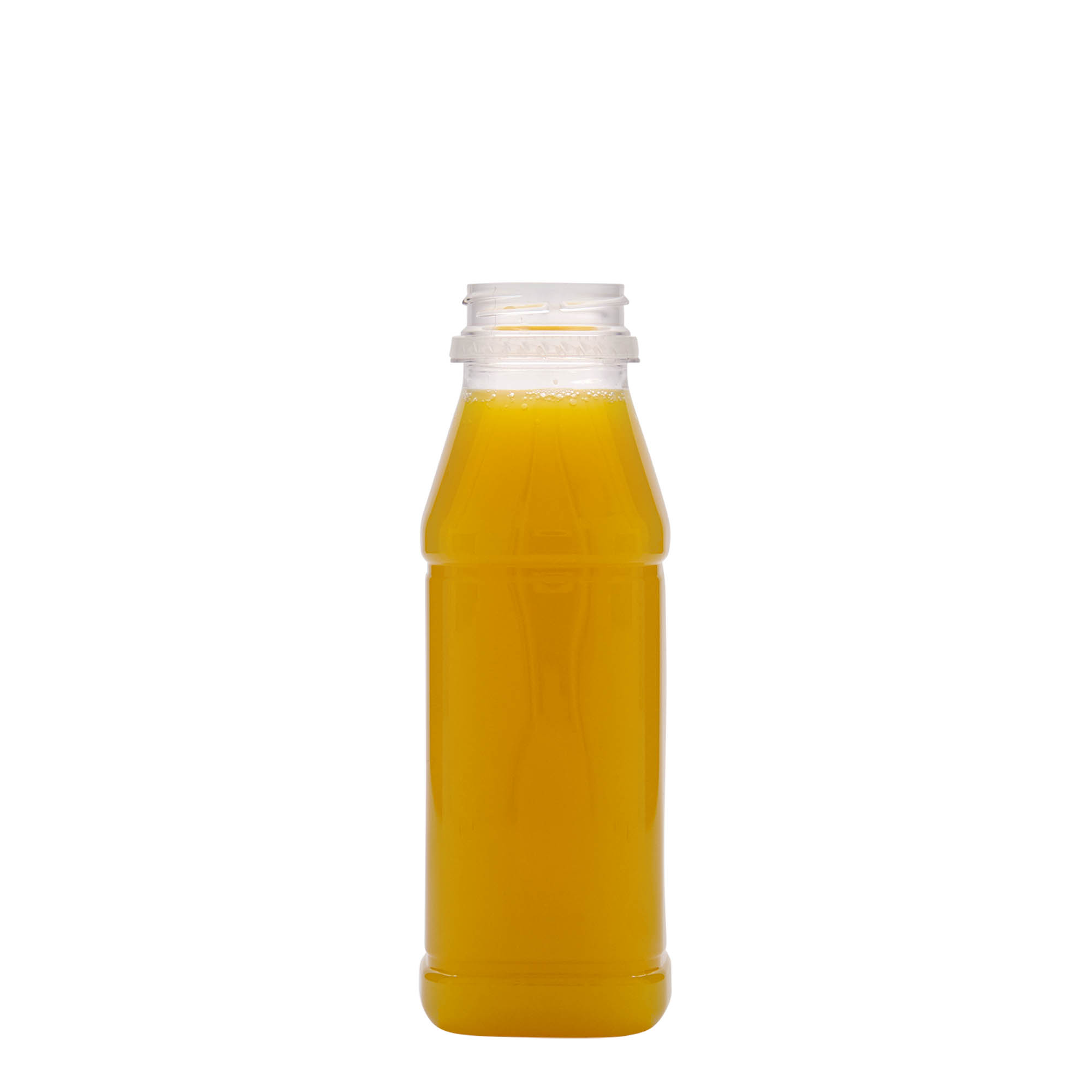 Garrafa PET de 330 ml 'Milk and Juice Carré', quadrada, plástico, boca: 38 mm