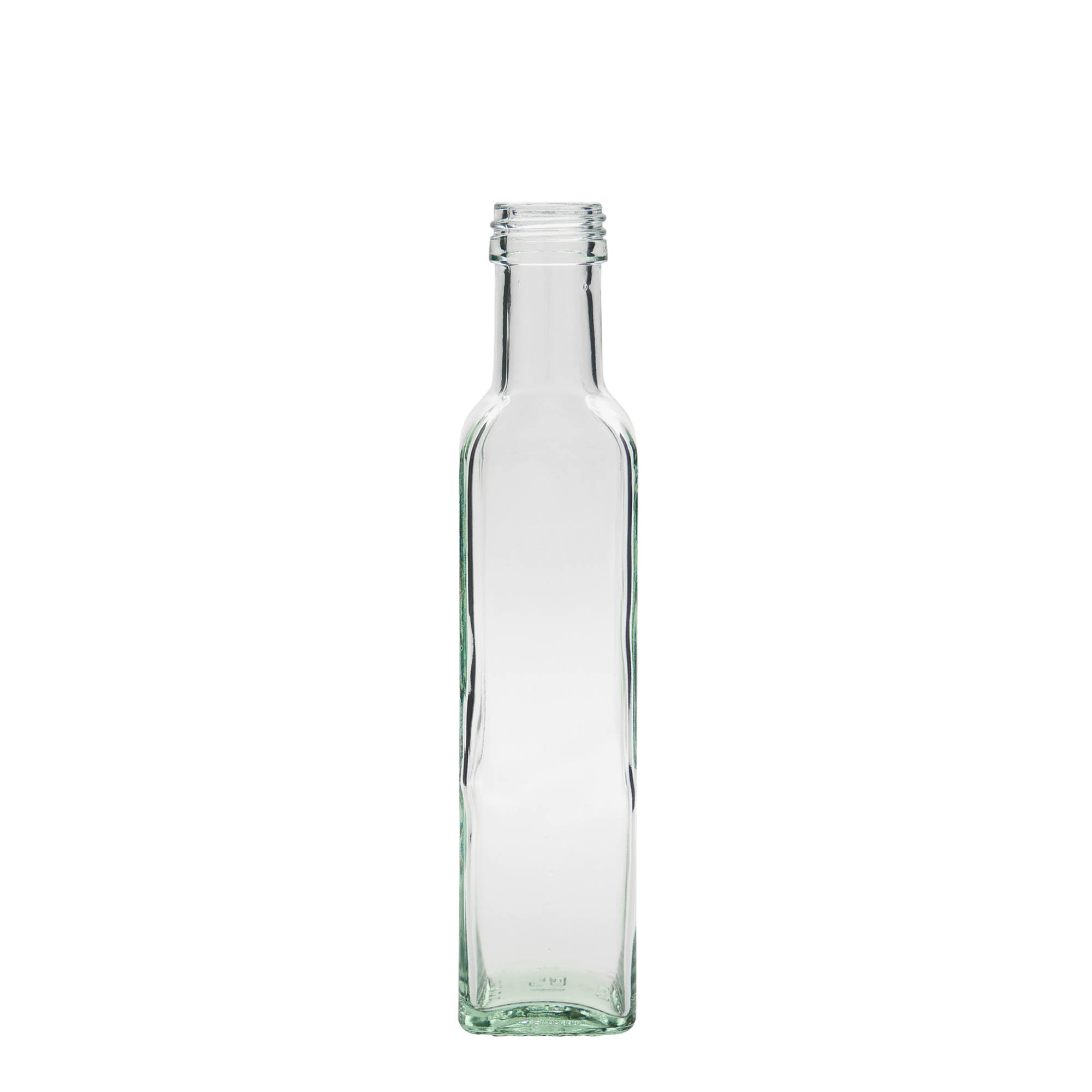 Garrafa de vidro de 250 ml 'Marasca', quadrada, boca: PP 31,5 Garrafa de vidro de 250 ml 'Marasca', quadrada, boca: PP 31,5