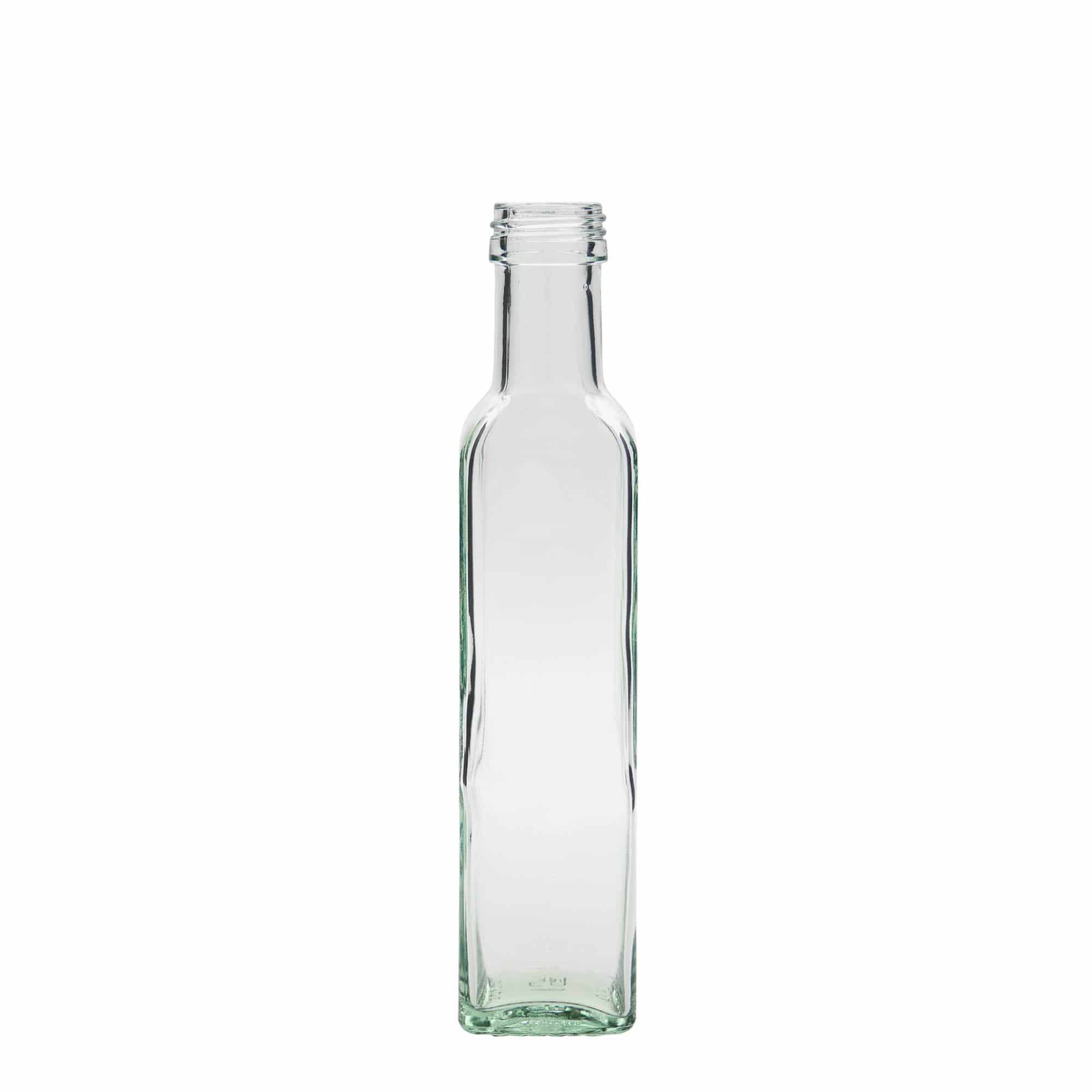 Garrafa de vidro de 250 ml 'Marasca', quadrada, boca: PP 31,5