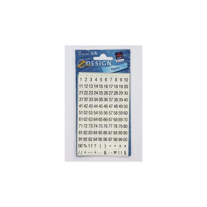 Autocolantes Zweckform 'Números 1-99', plástico, preto