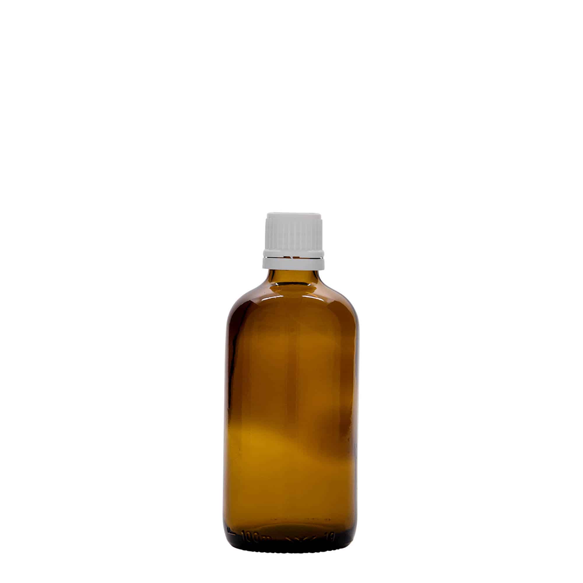 Frasco médico de 100 ml, vidro, castanho, boquilha: DIN 18