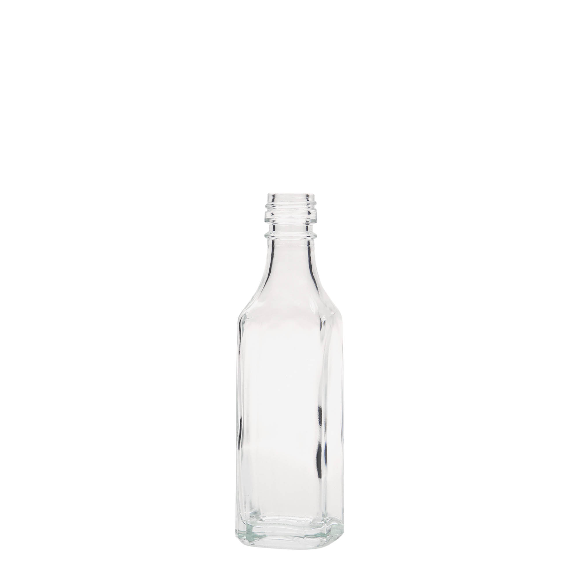 Frasco de vidro de 50 ml 'Siena', quadrado, bocal: PP 18 Frasco de vidro de 50 ml 'Siena', quadrado, bocal: PP 18