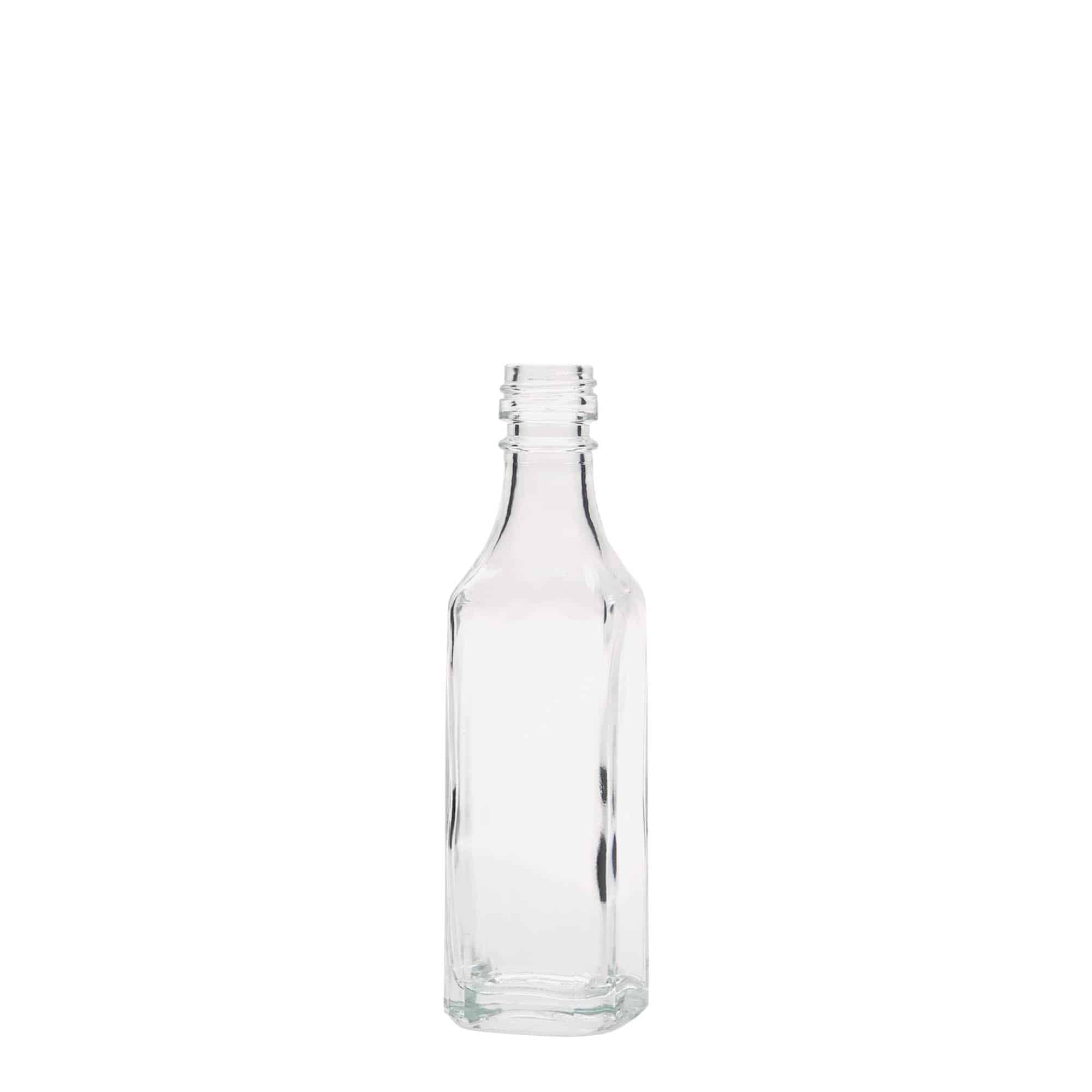 Frasco de vidro de 50 ml 'Siena', quadrado, bocal: PP 18