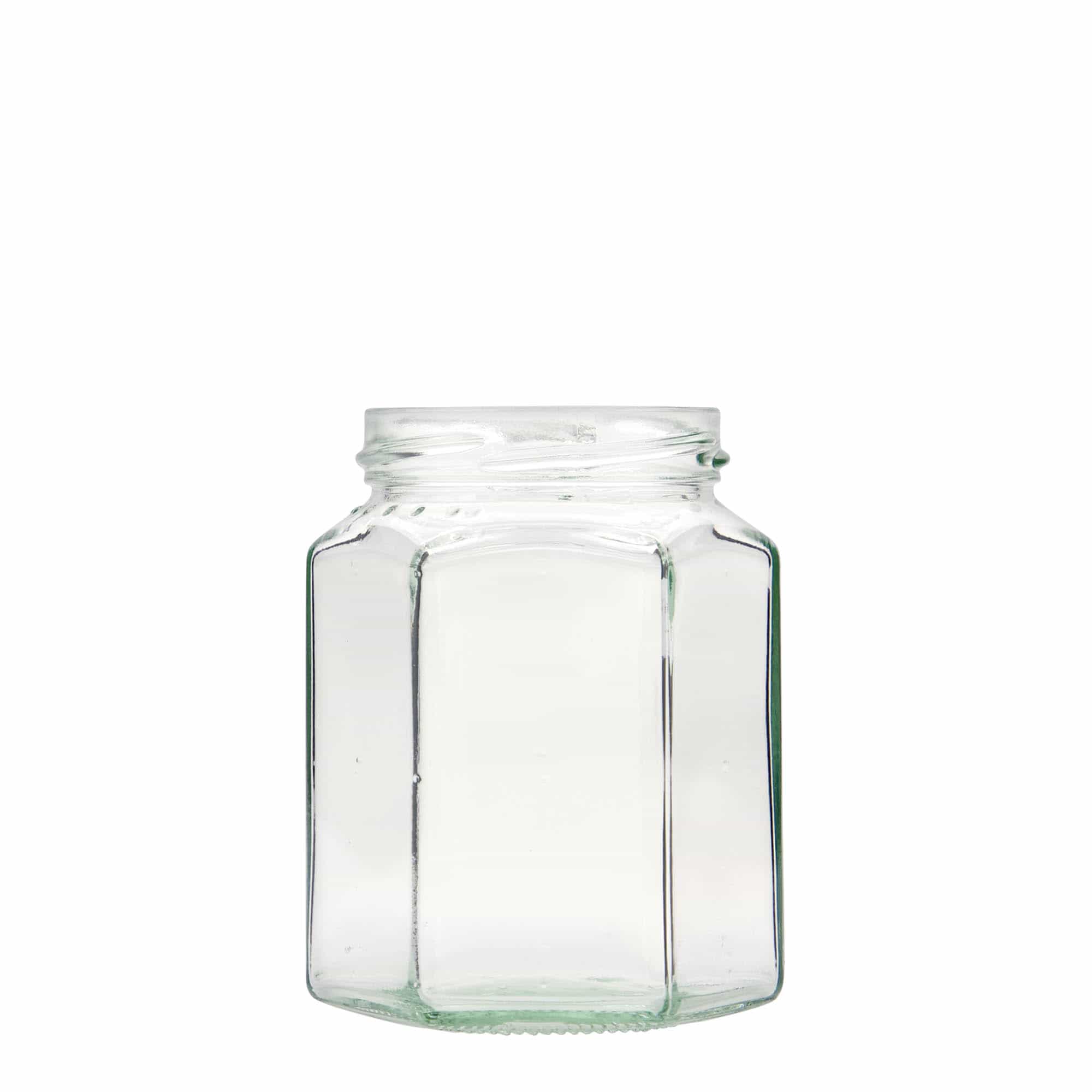 288 ml Frasco hexagonal, boca: Twist-Off (TO 63) 288 ml Frasco hexagonal, boca: Twist-Off (TO 63)