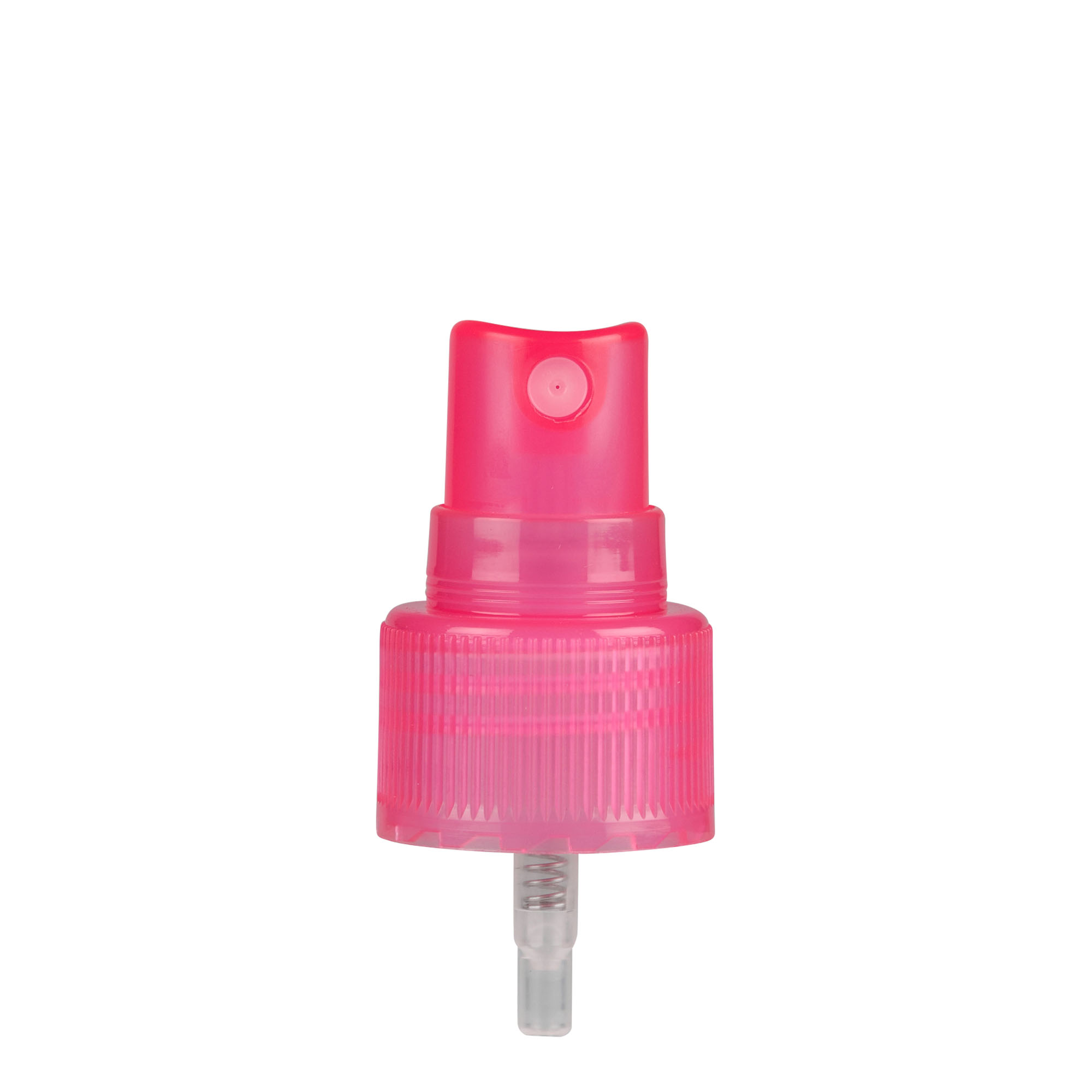 Tampa de rosca com pulverizador spray, plástico PP, cor rosa, para bocal: 24/410