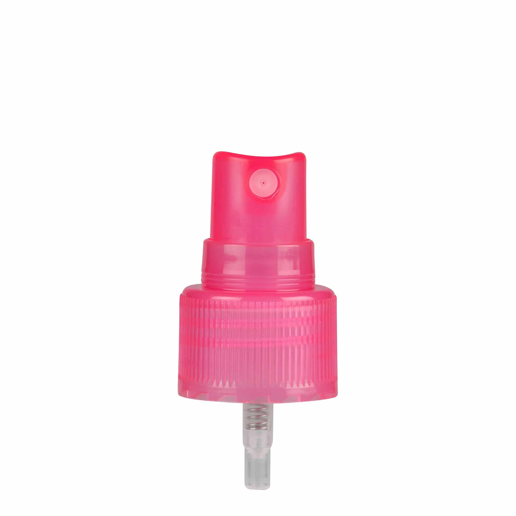 Tampa de rosca com pulverizador spray, plástico PP, cor rosa, para bocal: 24/410