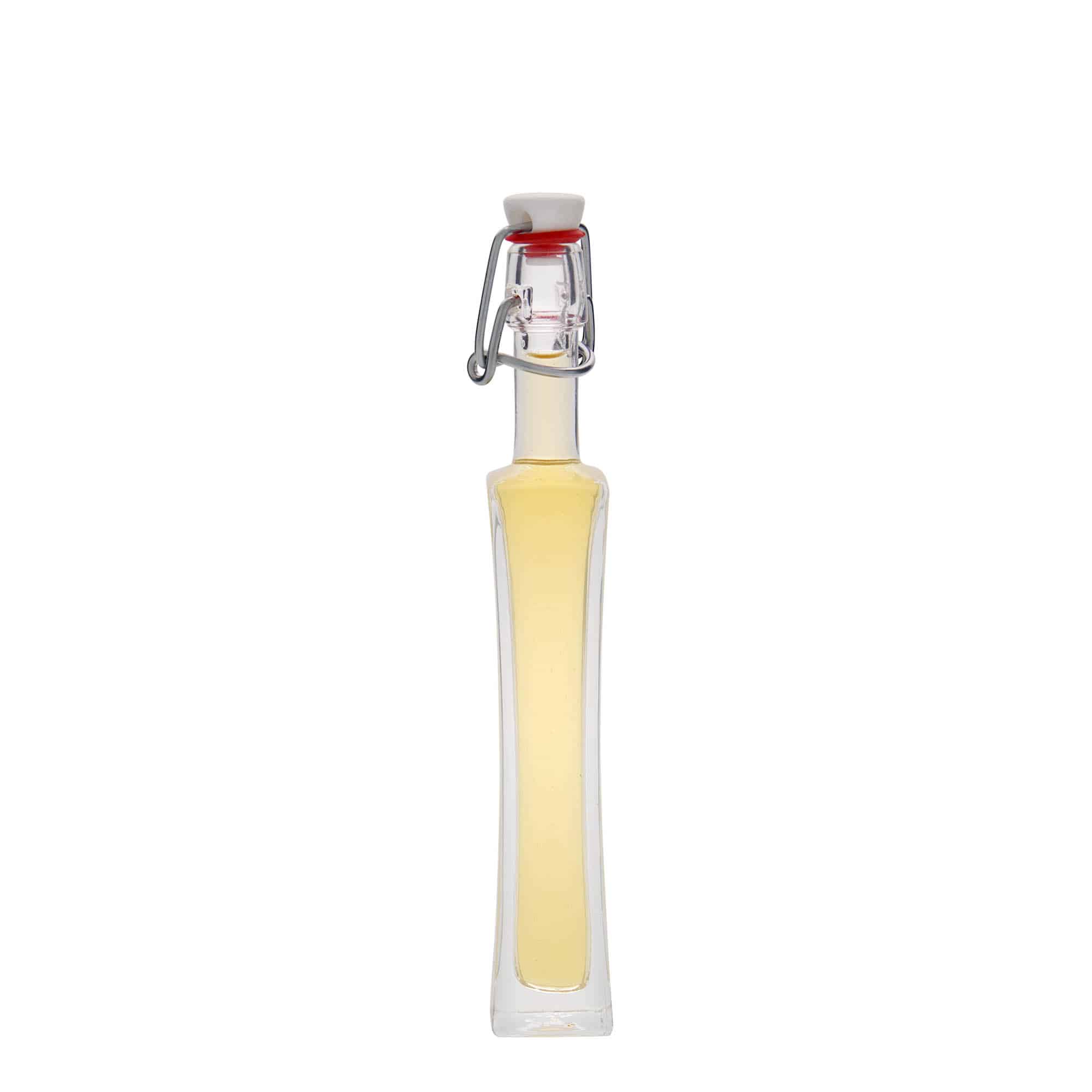 40 ml Garrafa de vidro 'Koko', quadrada, boca: Tampa mecânica