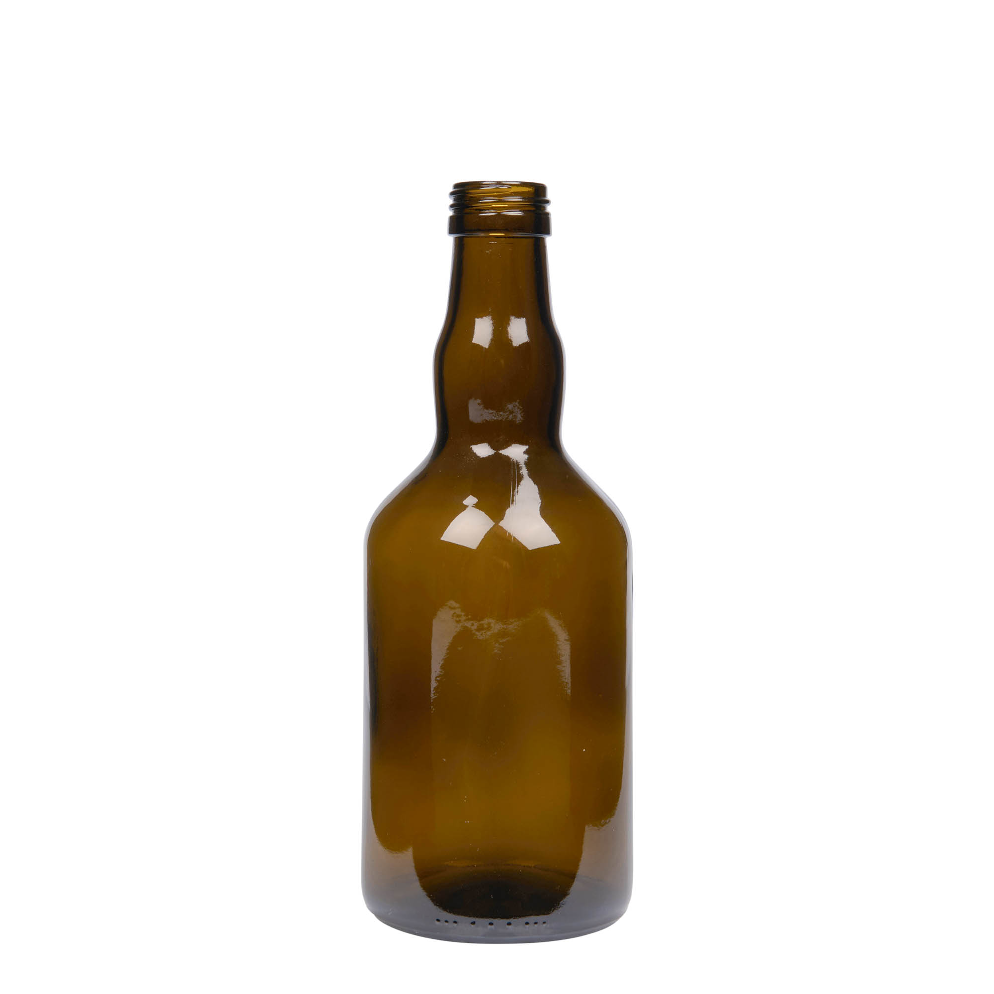 Garrafa de vidro 500 ml 'Olona', verde antigo, boca: PP 31,5 Garrafa de vidro 500 ml 'Olona', verde antigo, boca: PP 31,5