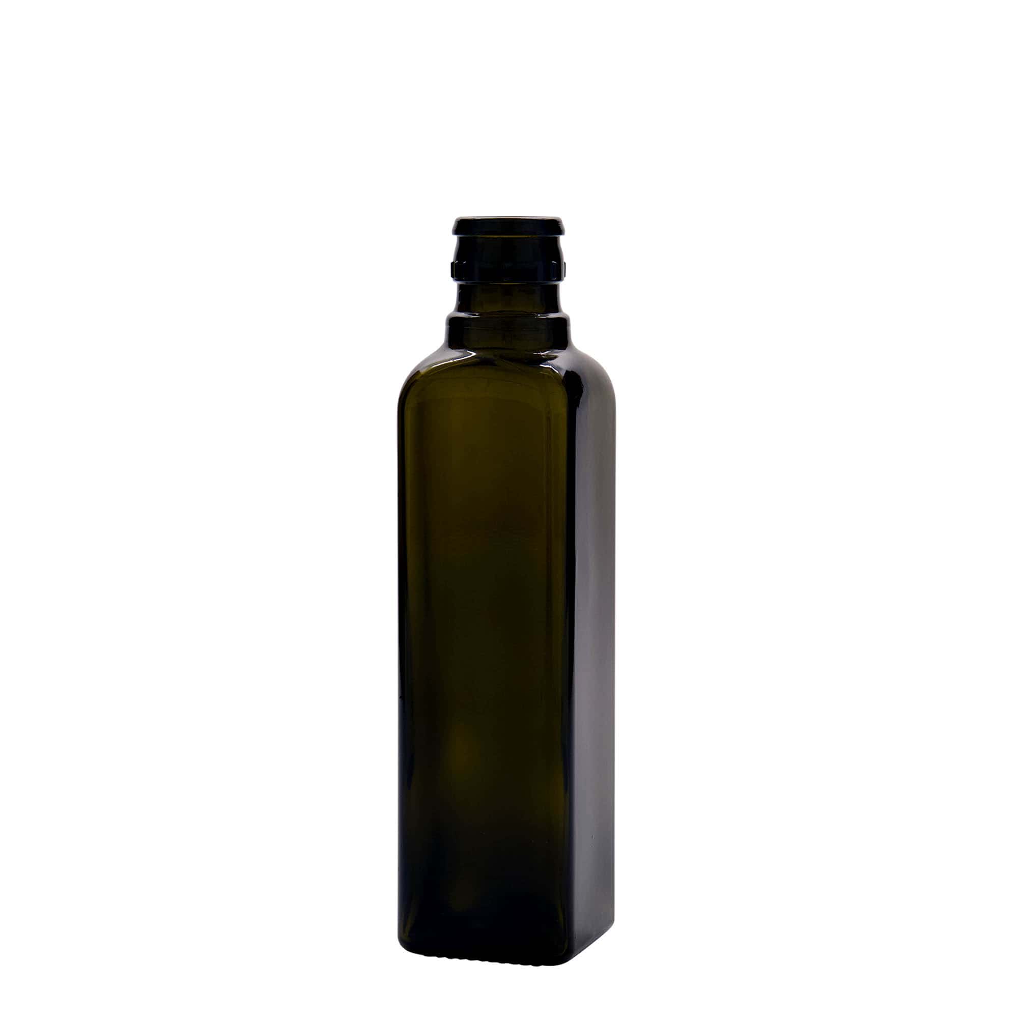 Frasco de vinagre/óleo 'Quadra' 250 ml, vidro, quadrado, verde antigo, bocal: DOP