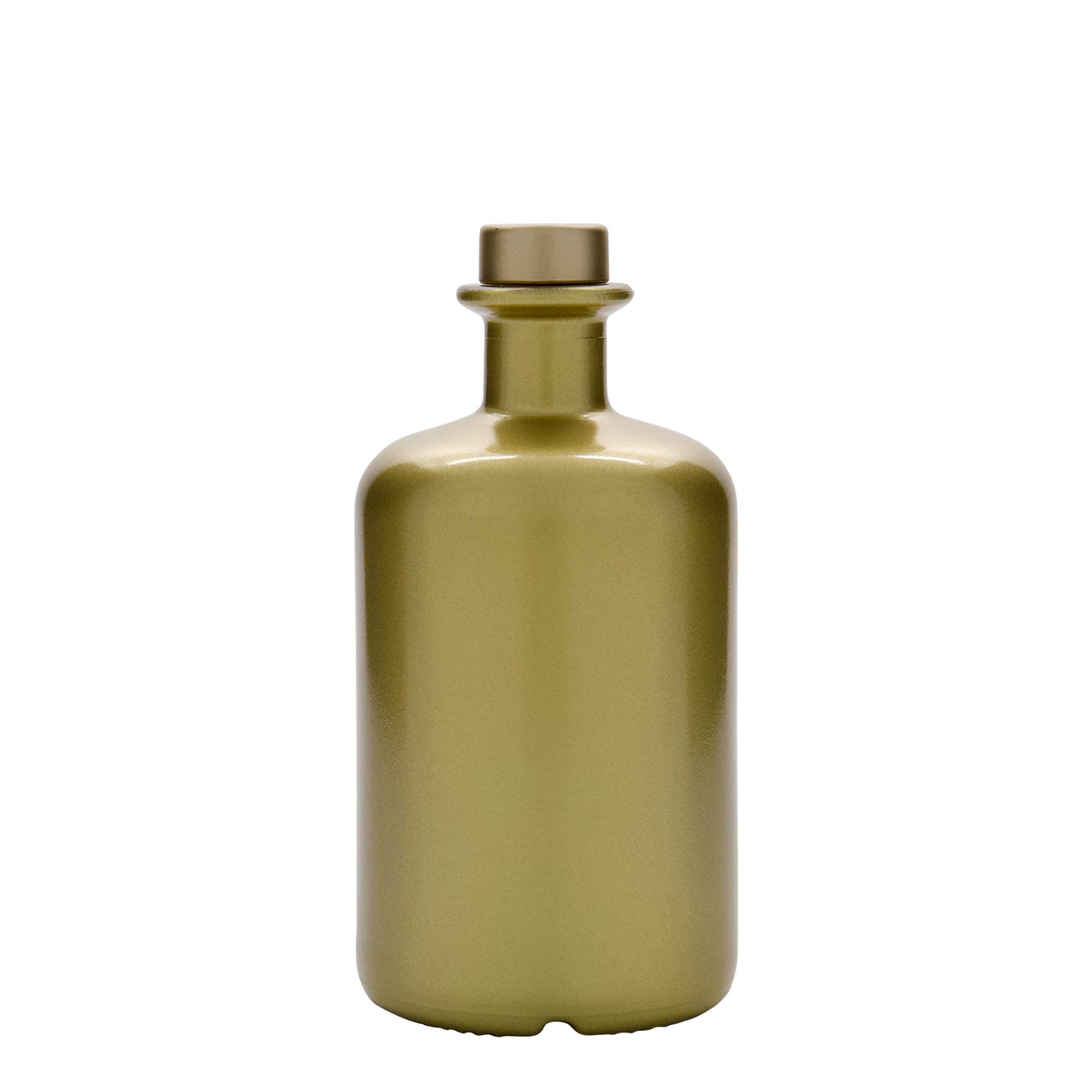 Frasco de vidro de 500 ml, farmacêutico, dourado, boca: cortiça