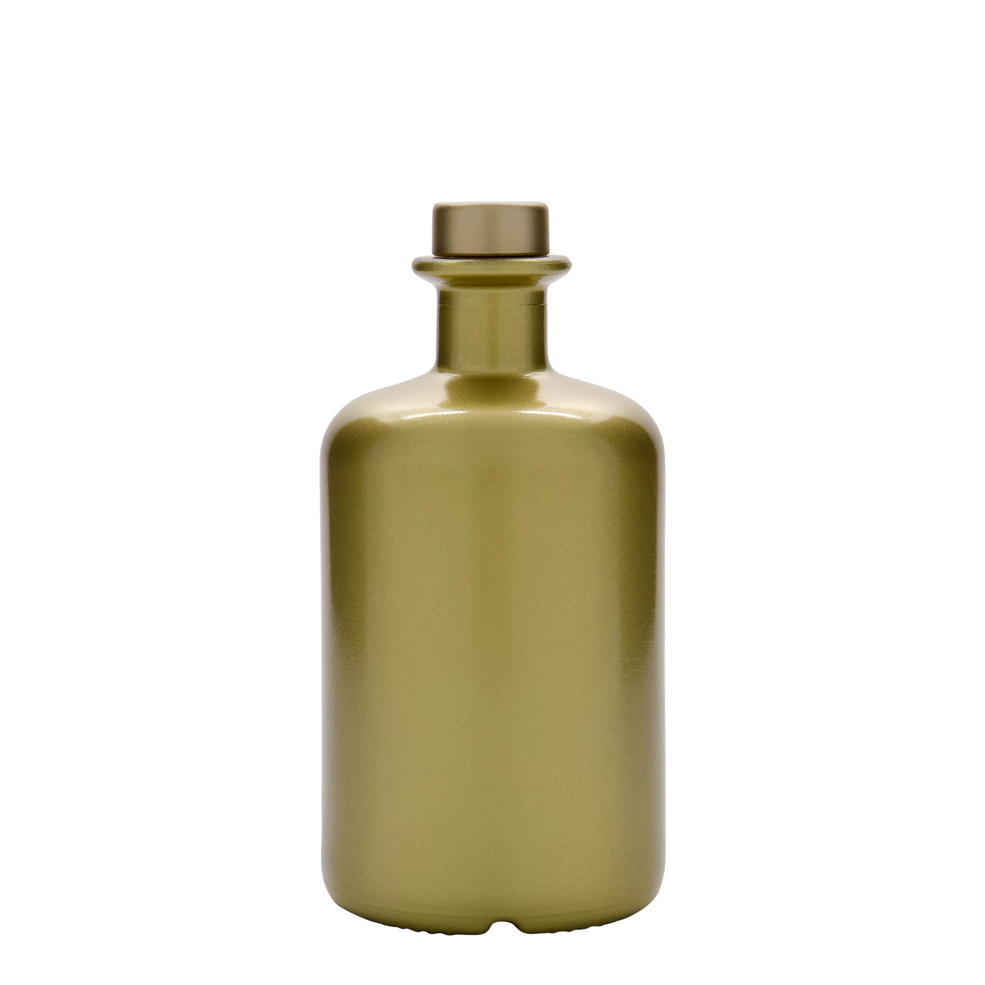 Frasco de vidro de 500 ml, farmacêutico, dourado, boca: cortiça