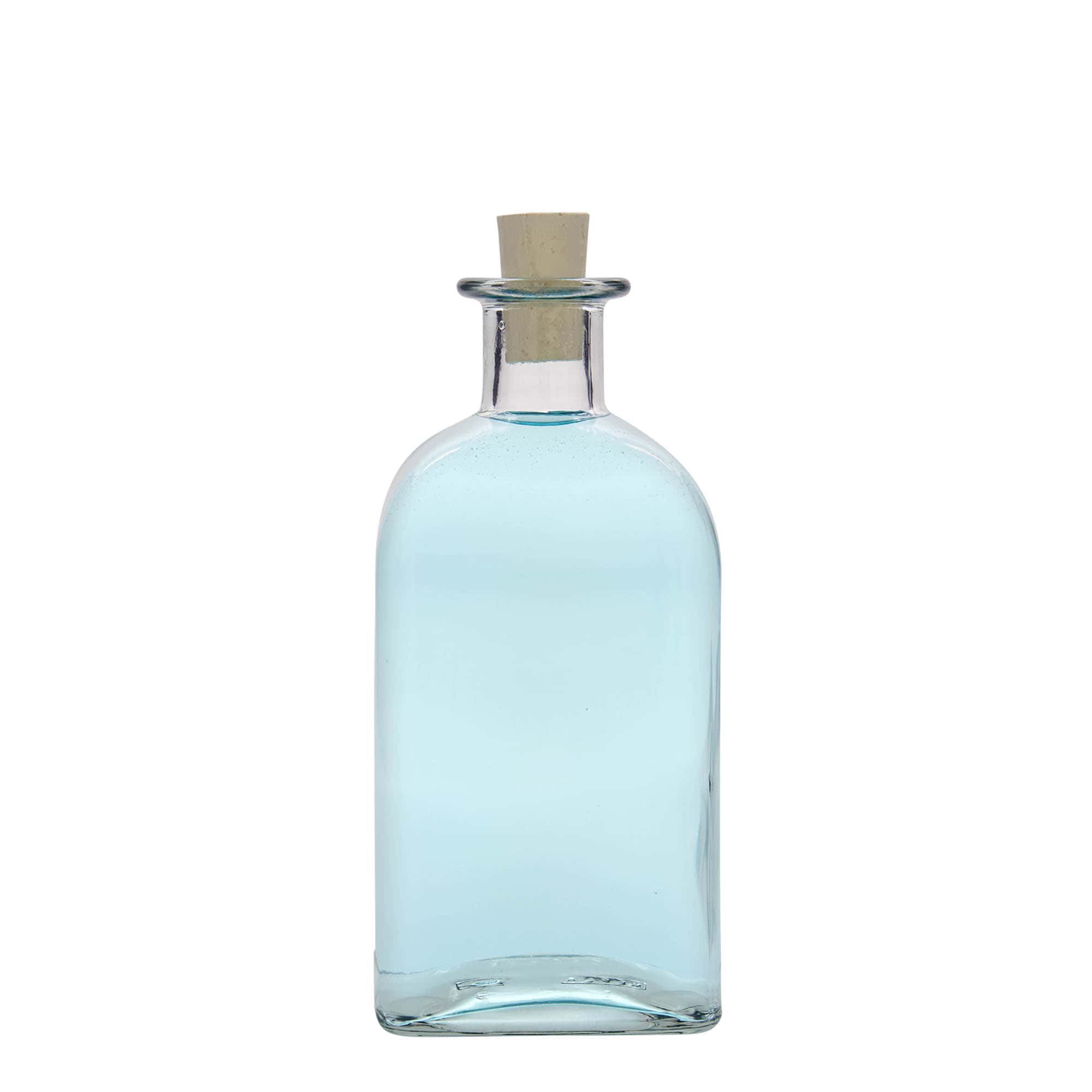 Frasco de vidro de 500 ml Apotheker Carré, quadrado, abertura: cortiça