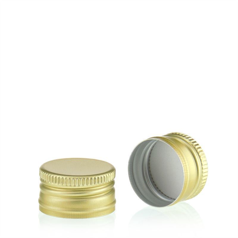 Tampa de rosca, metal, dourada, para bocal: PP 24 Tampa de rosca, metal, dourada, para bocal: PP 24