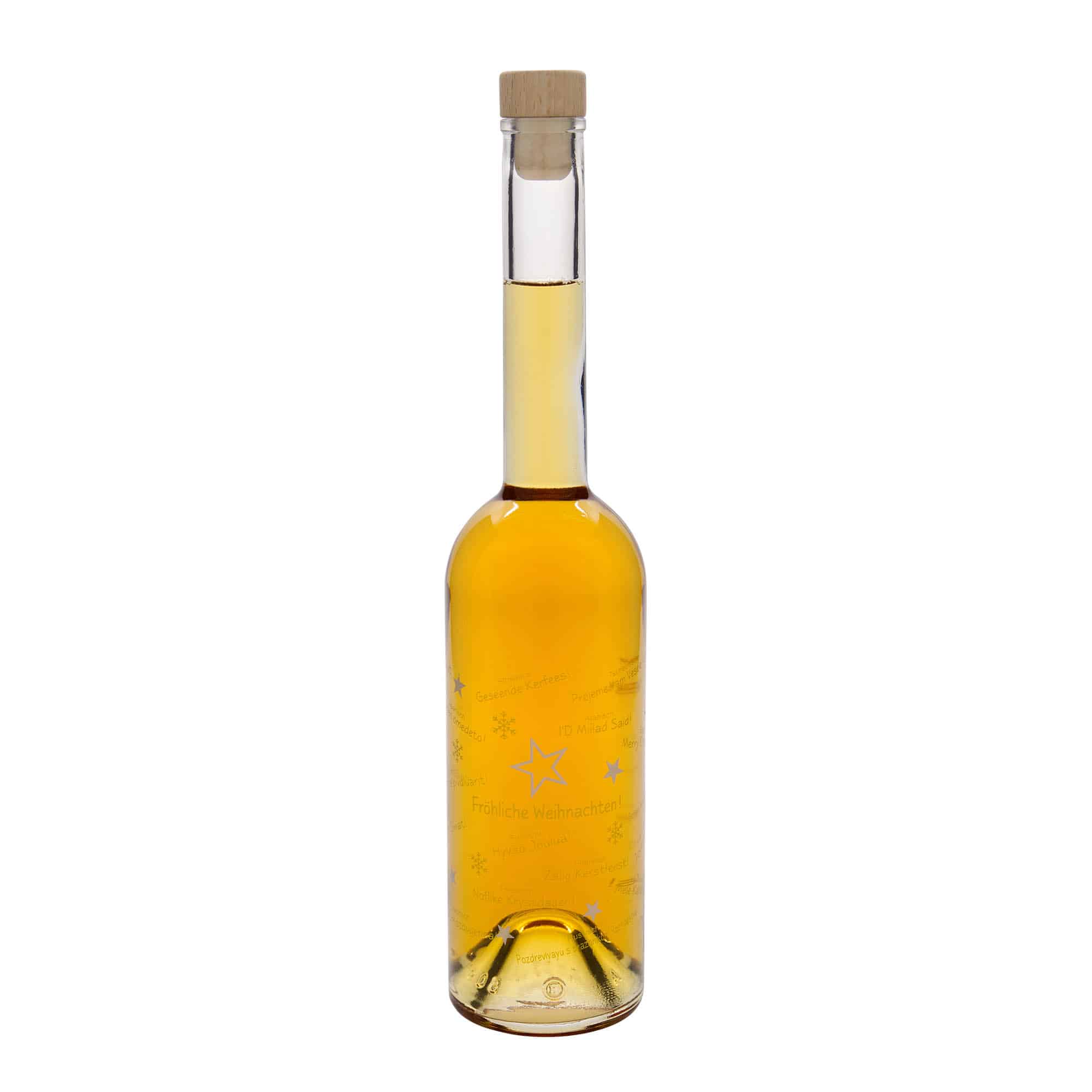 500 ml Garrafa de vidro 'Opera', Motivo: Natal no Mundo, boca: Cortiça