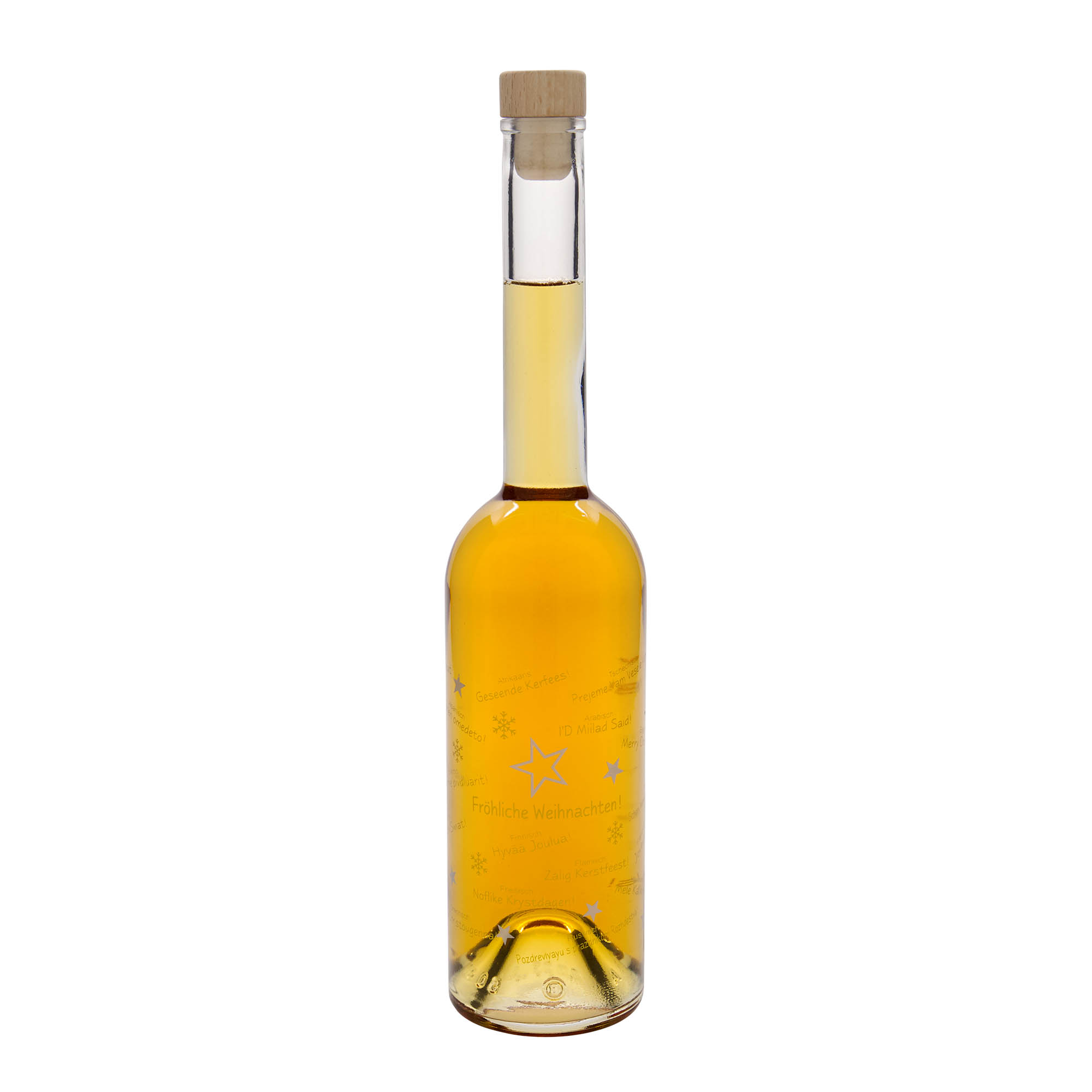 Garrafa de vidro de 500 ml 'Opera', motivo: Natal no Mundo, boca: cortiça