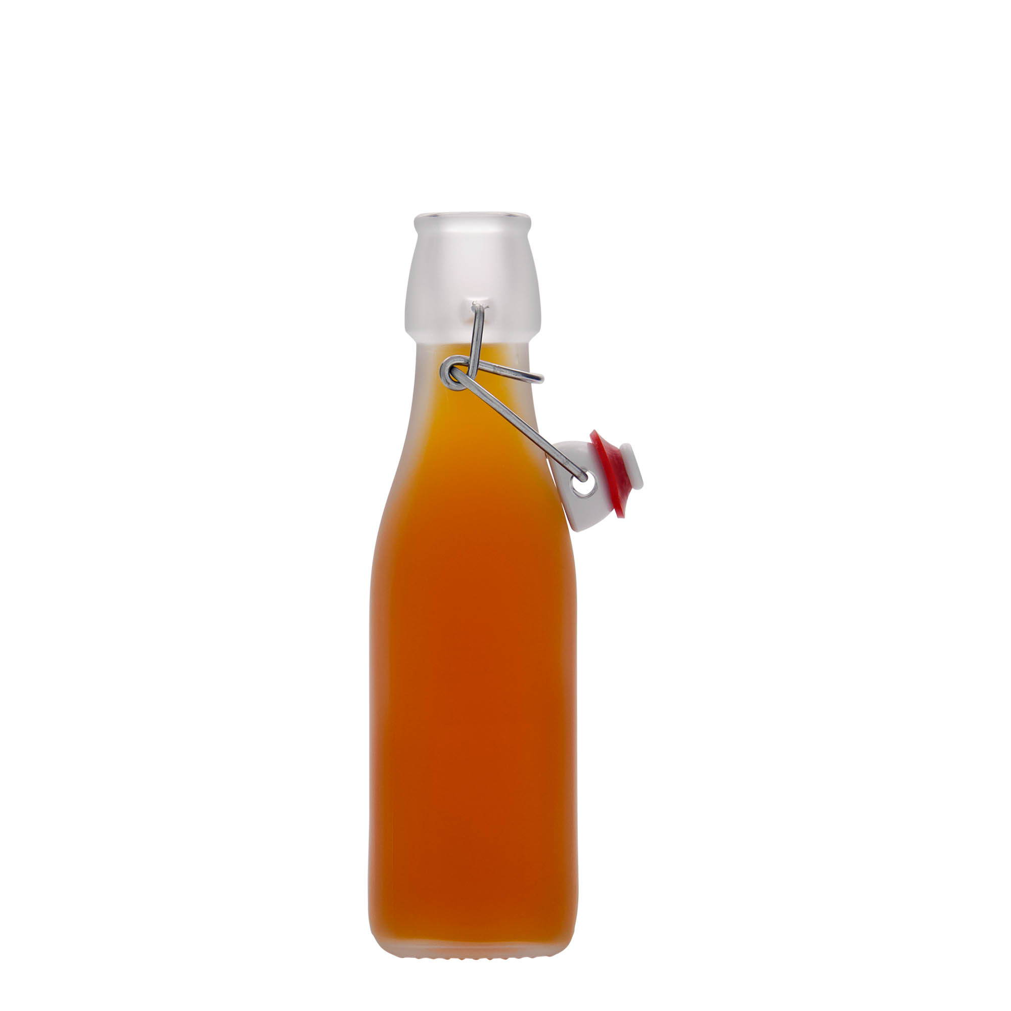 Frasco de vidro de 250 ml 'Swing, quadrado, branco, boca: fecho de alavanca' Frasco de vidro de 250 ml 'Swing, quadrado, branco, boca: fecho de alavanca'