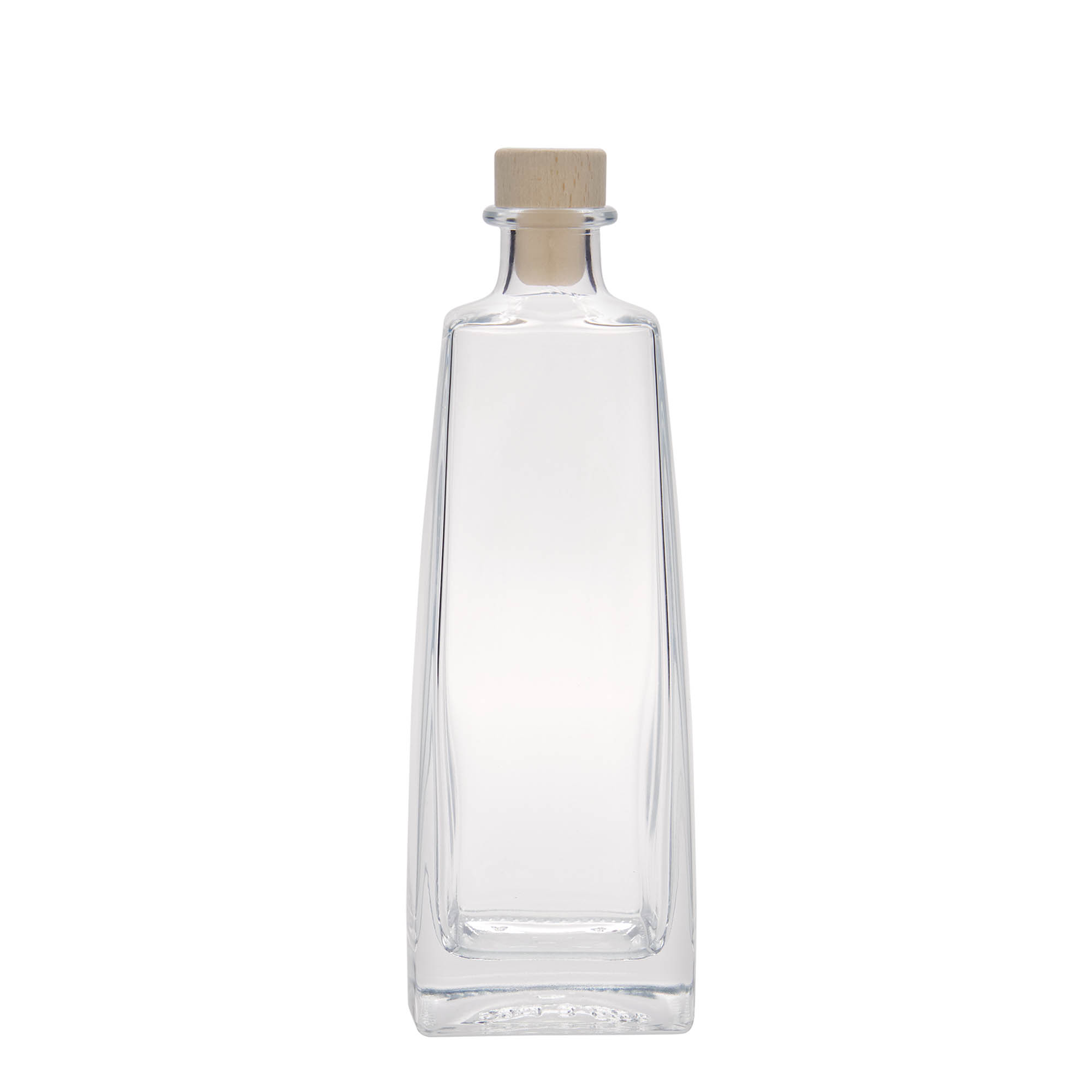 Garrafa de vidro de 500 ml 'Timmy', retangular, bocal: cortiça