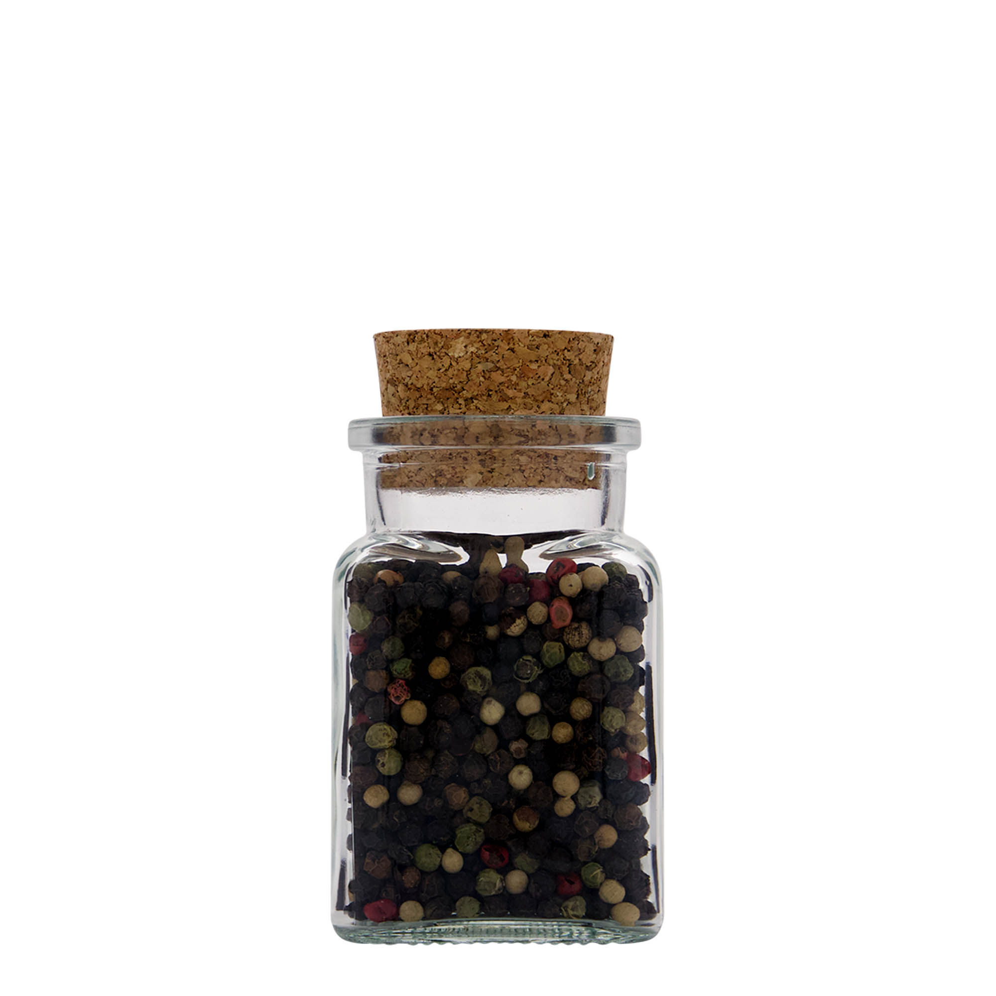 150 ml frasco de cortiça, quadrado, boca: cortiça