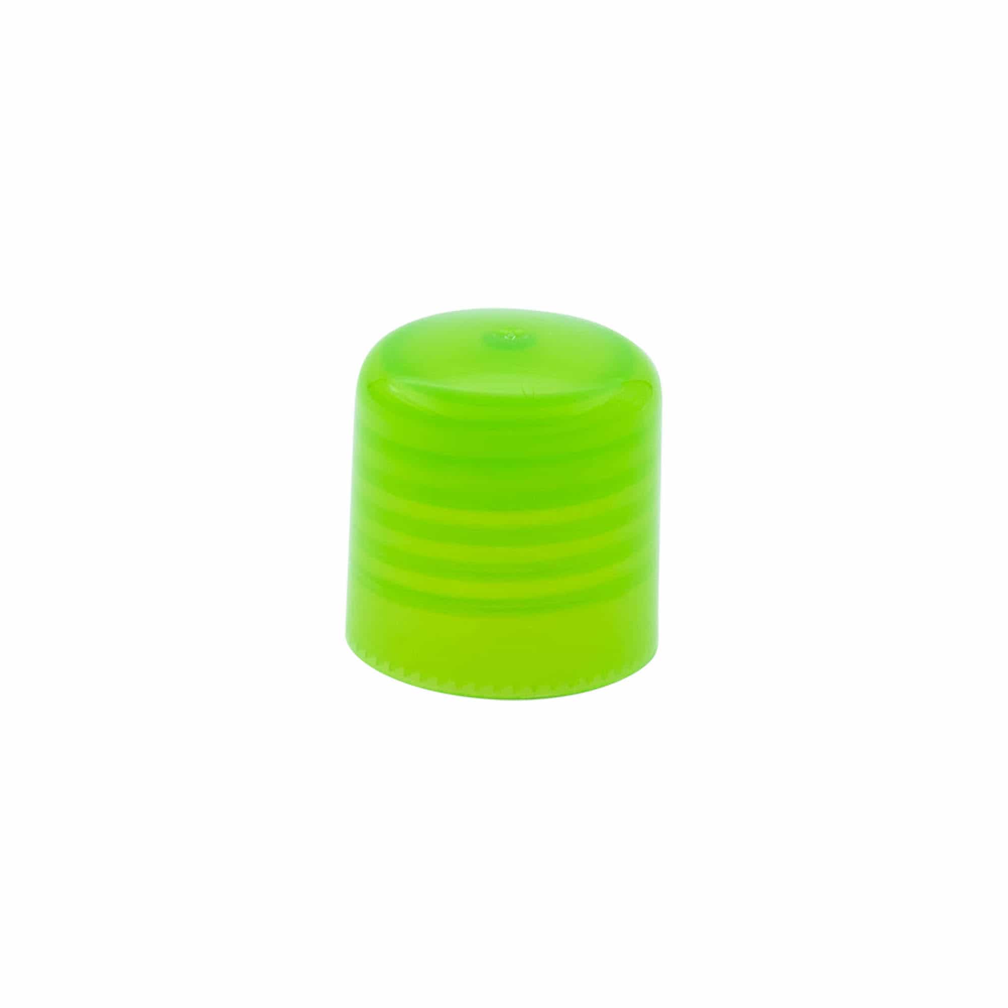 Tampa de rosca com inserto de seringa, plástico PP, verde, para bocal: 24/410