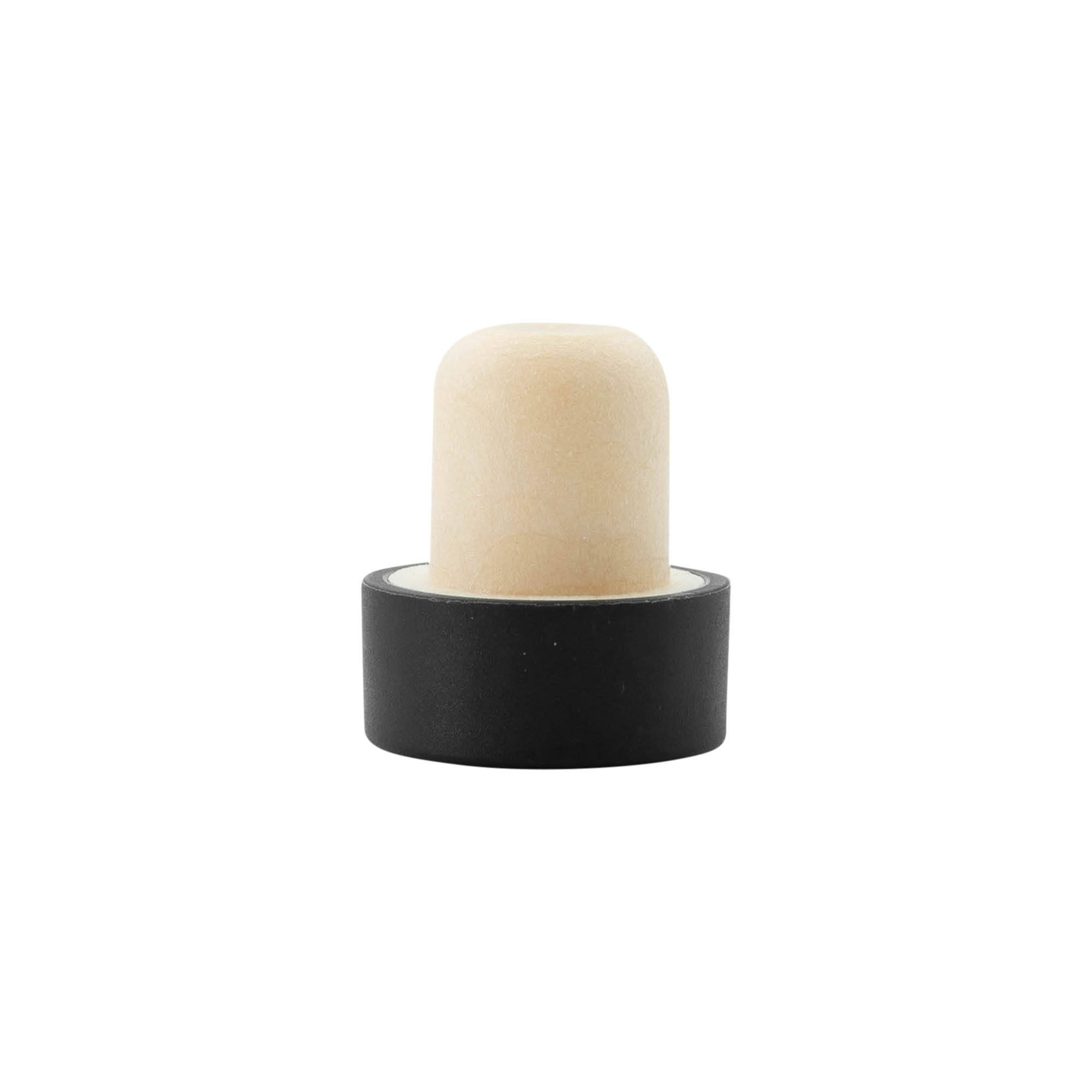 Rolha de pega 19 mm, plástico, preta, para bocal: cortiça Rolha de pega 19 mm, plástico, preta, para bocal: cortiça
