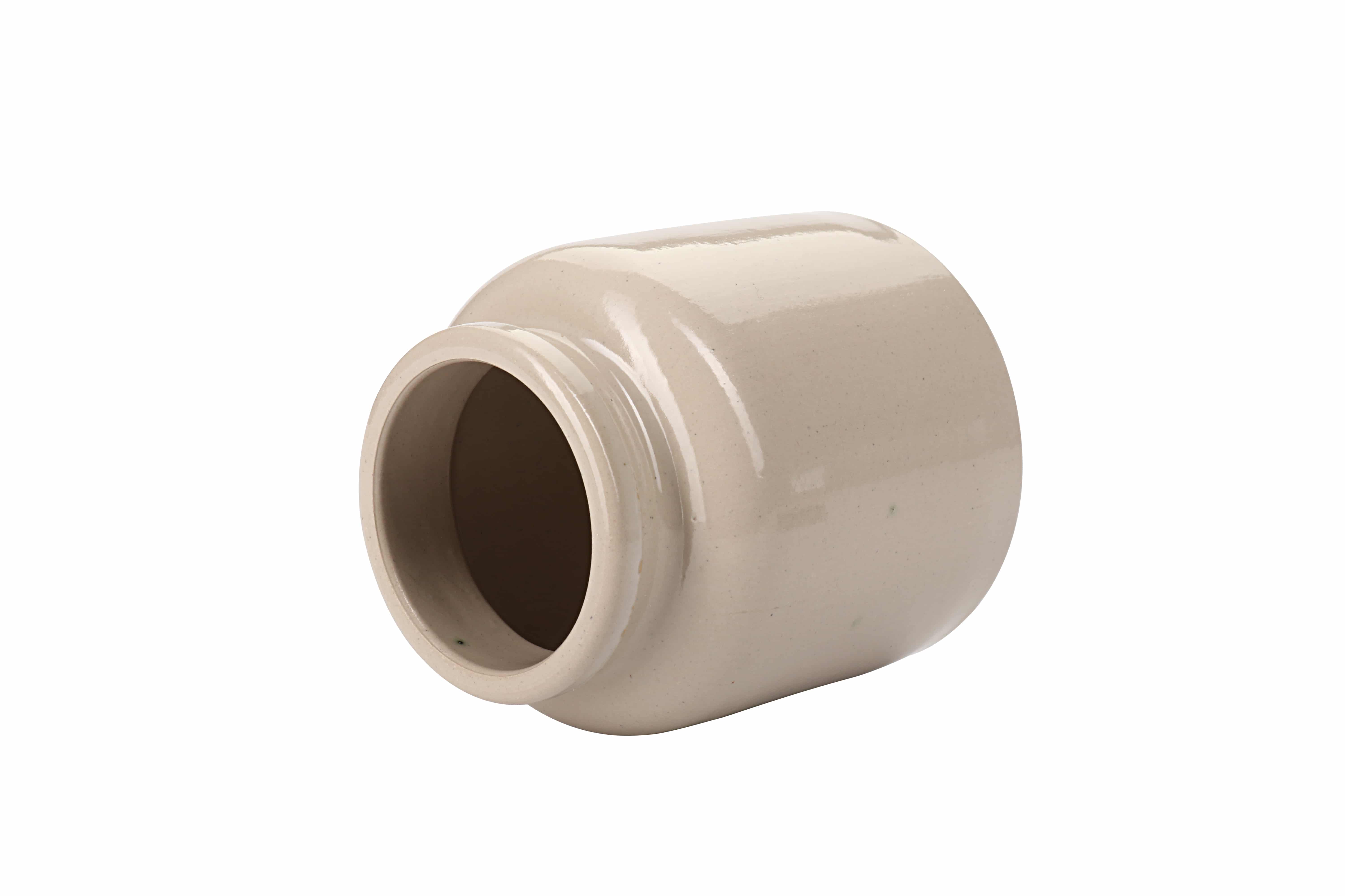 Vaso de grés 270 ml, cerâmica, bege, boca: tampa de encaixe