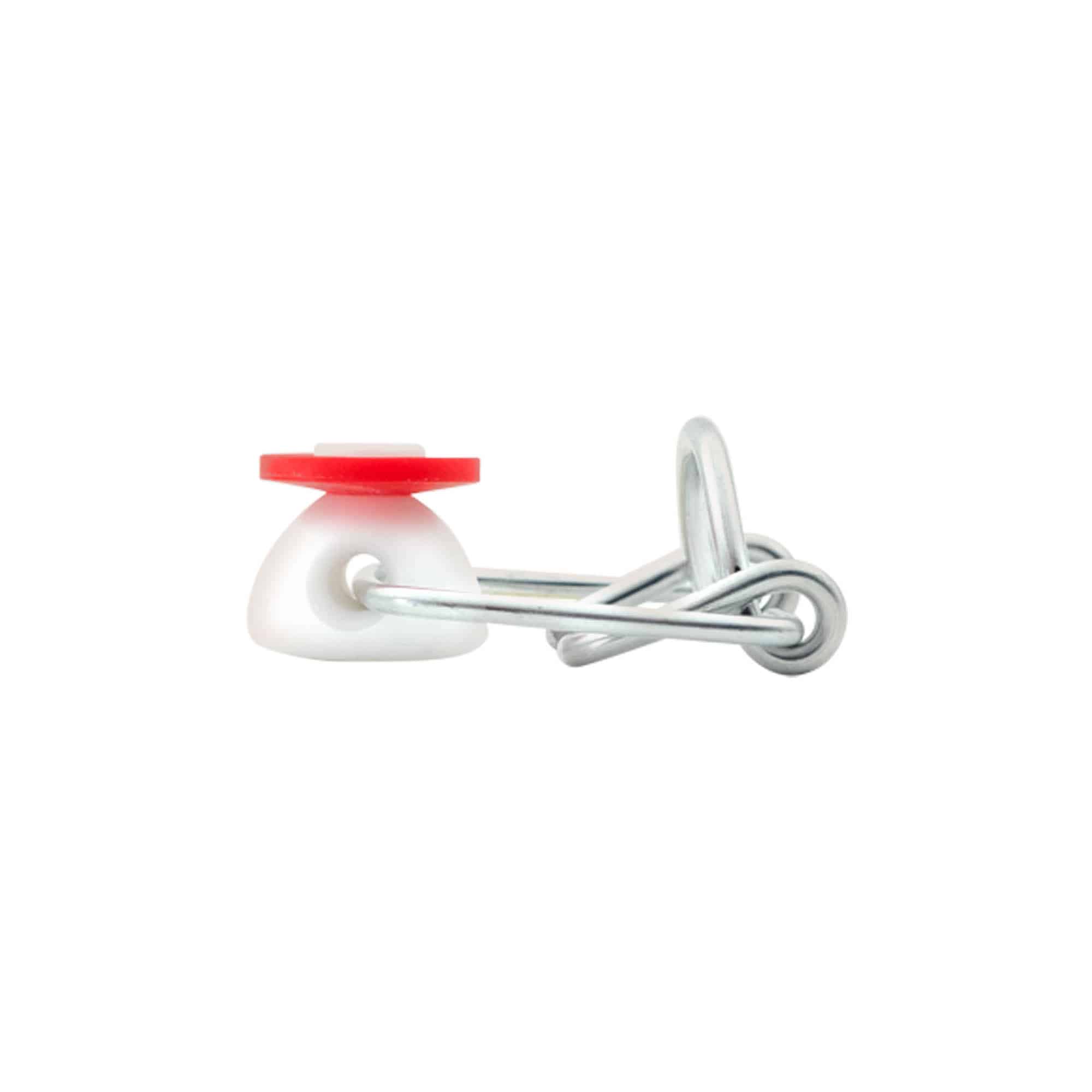 Fecho de pressão mini, plástico, vermelho-branco