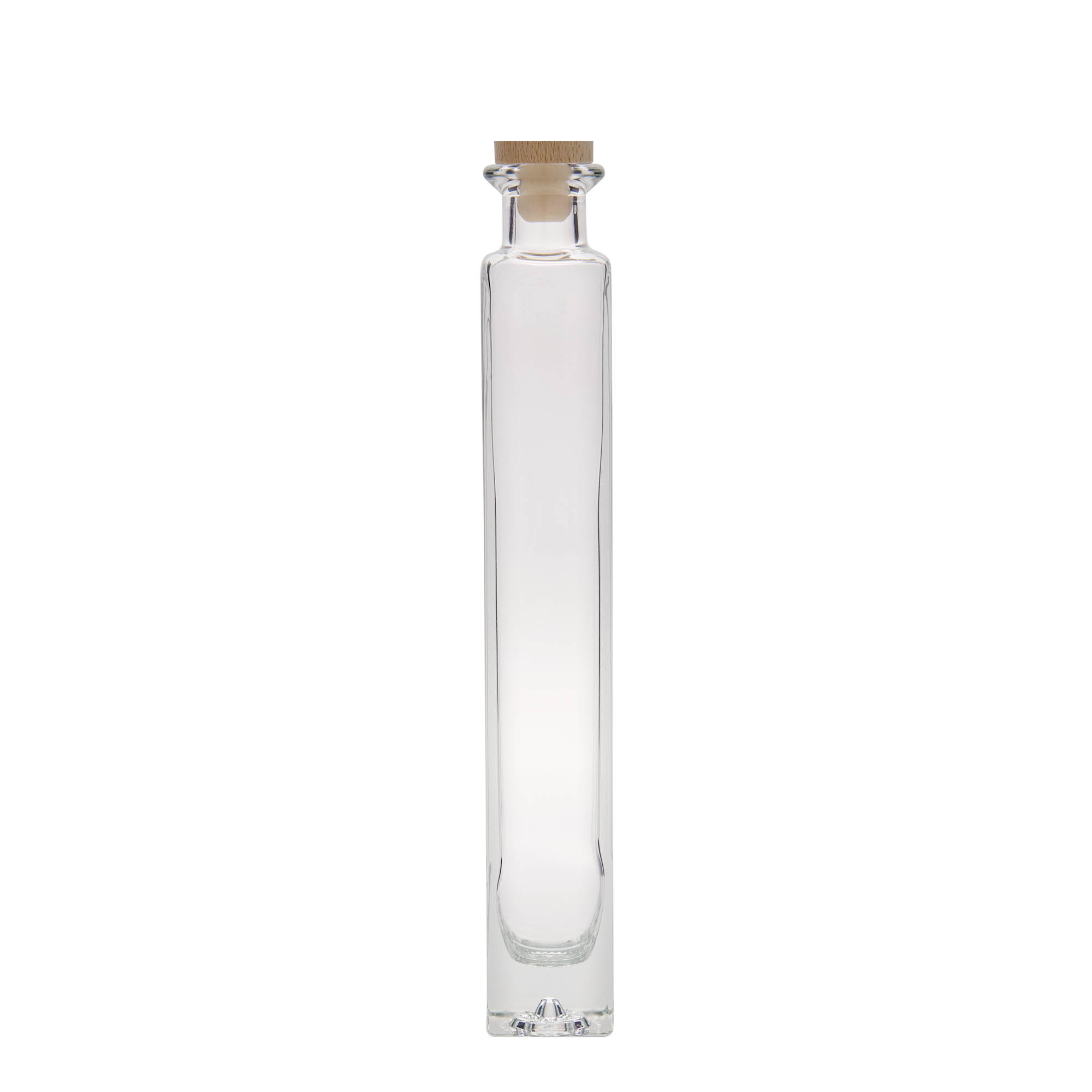 Frasco de vidro de 200 ml 'Tommy', quadrado, boca: cortiça