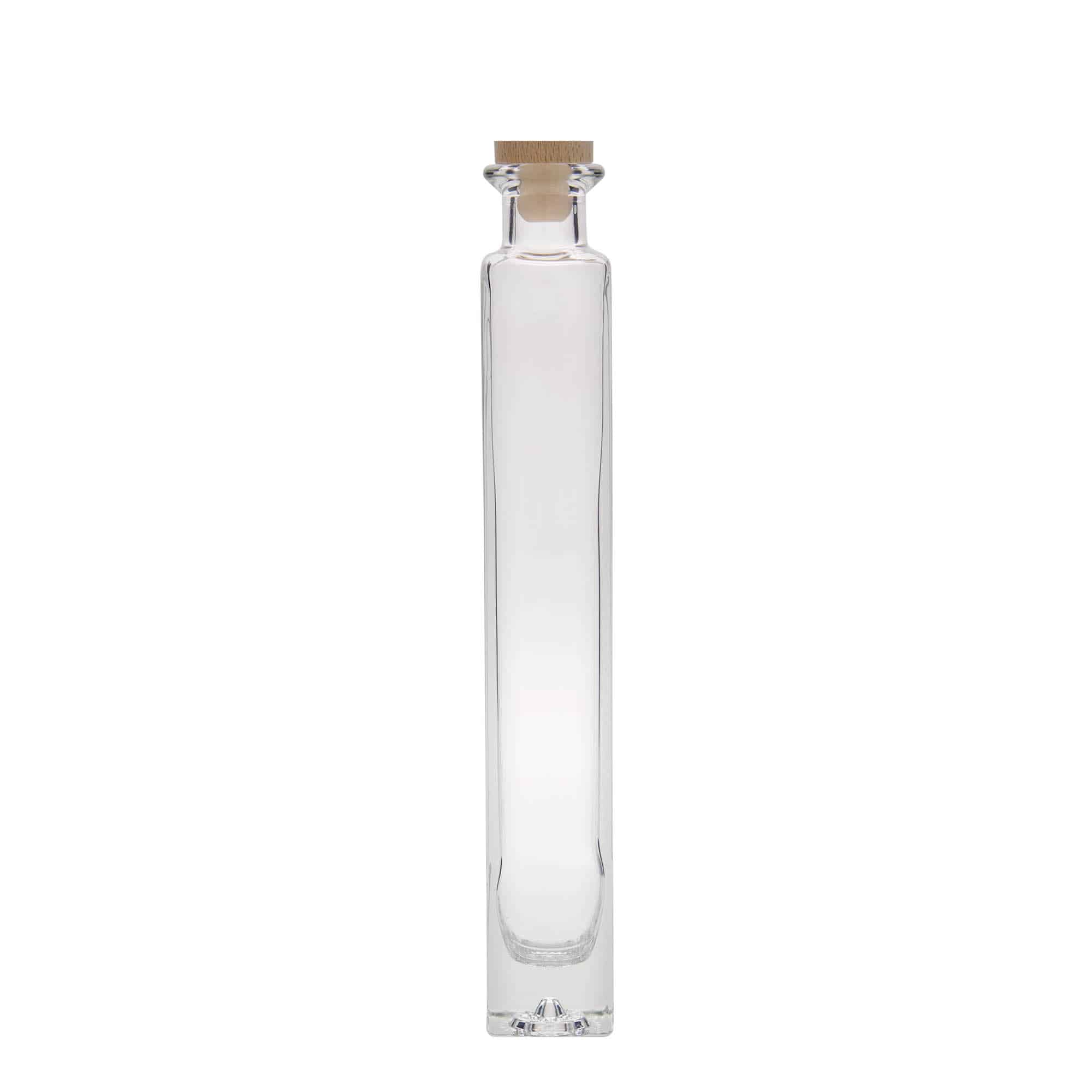 Frasco de vidro de 200 ml 'Tommy', quadrado, boca: cortiça