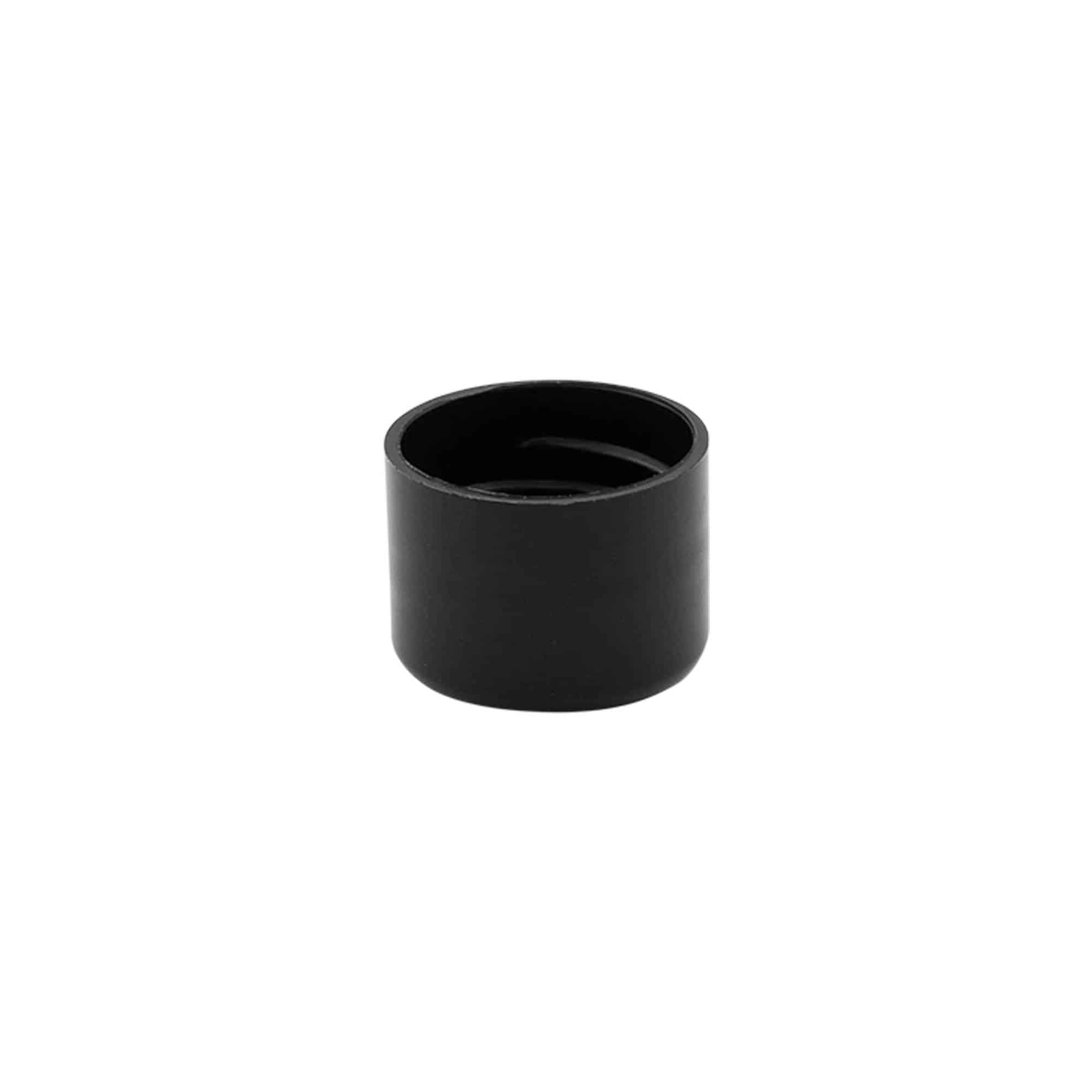 Tampa de rosca, plástico PP, preto, boca: 20/410