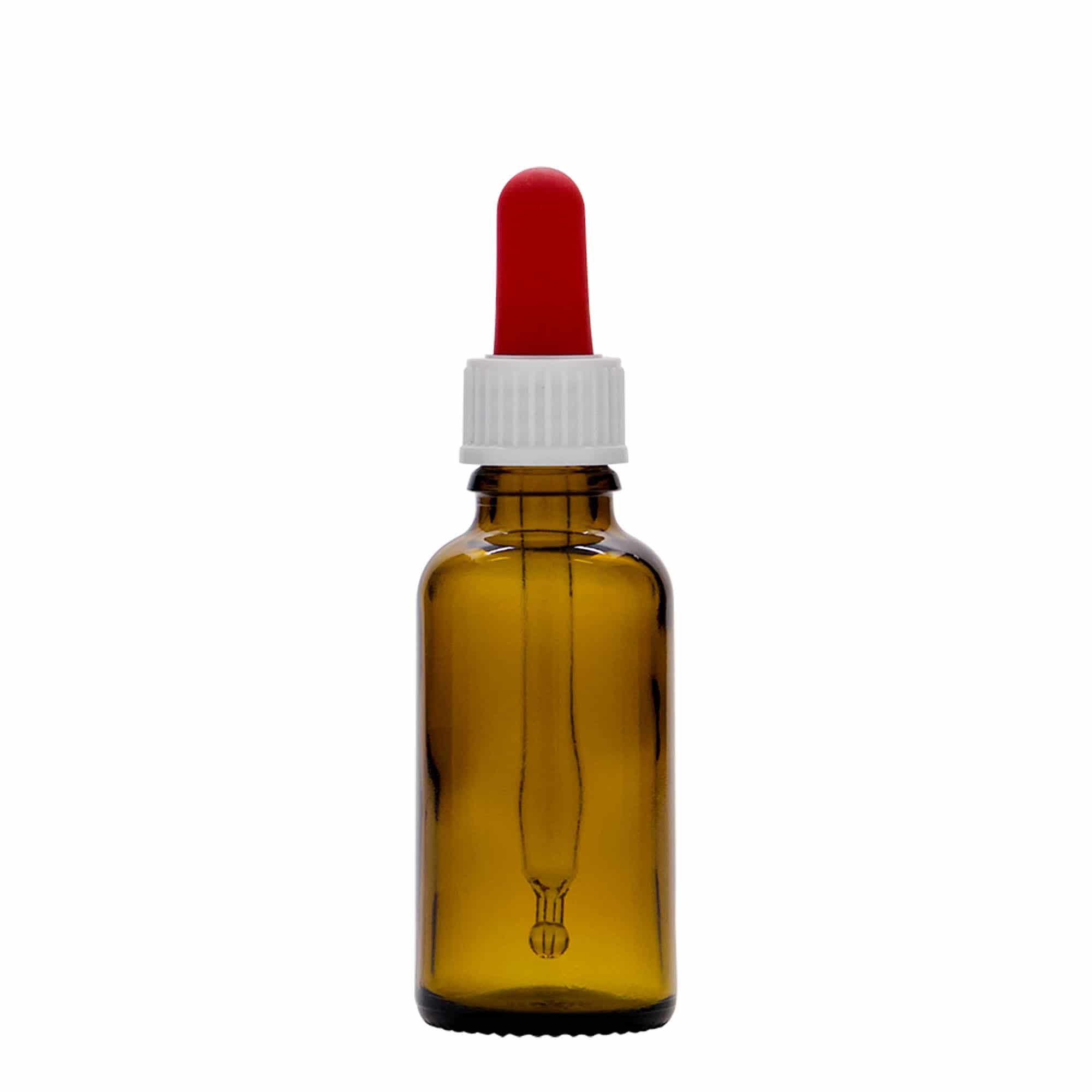 Frasco conta-gotas 30 ml para medicamento, vidro, castanho, bocal: DIN 18 Frasco conta-gotas 30 ml para medicamento, vidro, castanho, bocal: DIN 18