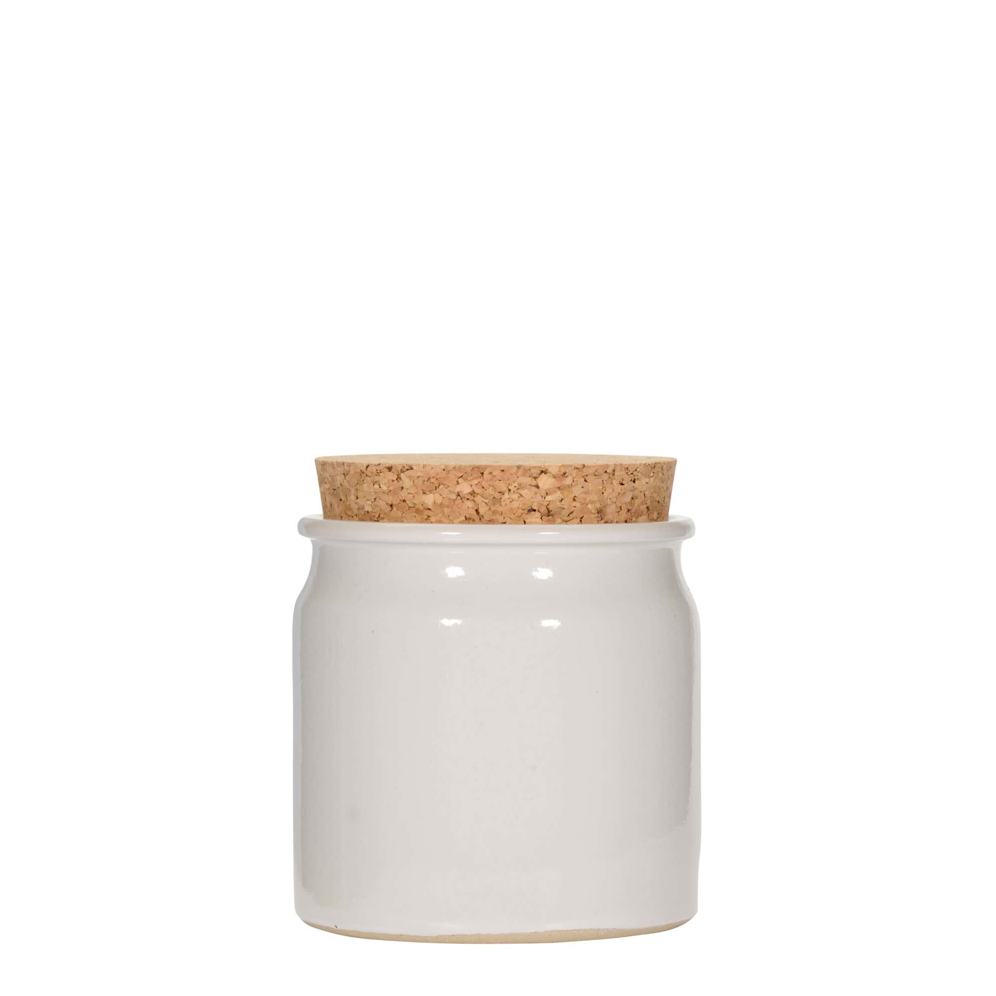 160 ml Frasco grés, cerâmica, branco, boca: Cortiça